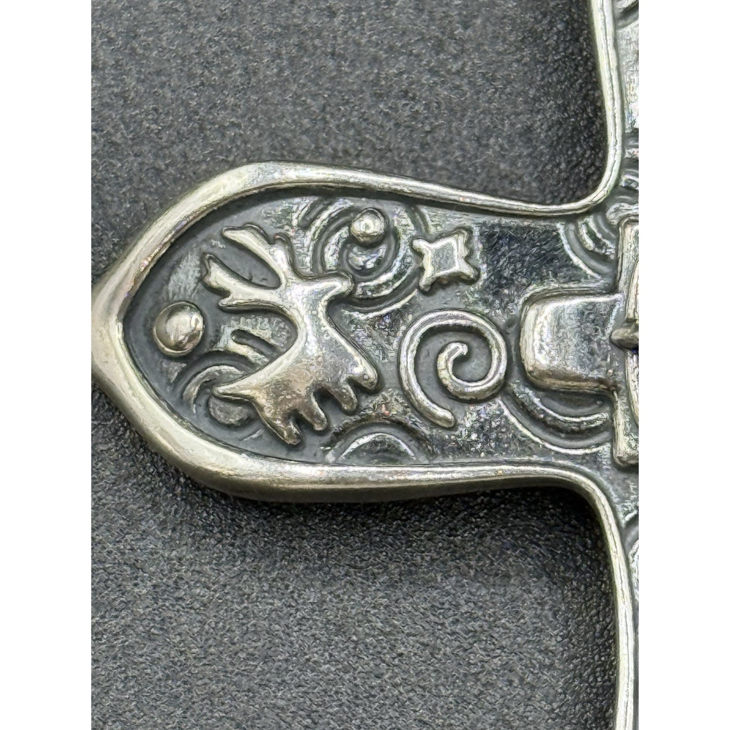 2.75” Carolyn Pollack Relios Sterling Silver Lapis Cross Pendant Pectoral N18