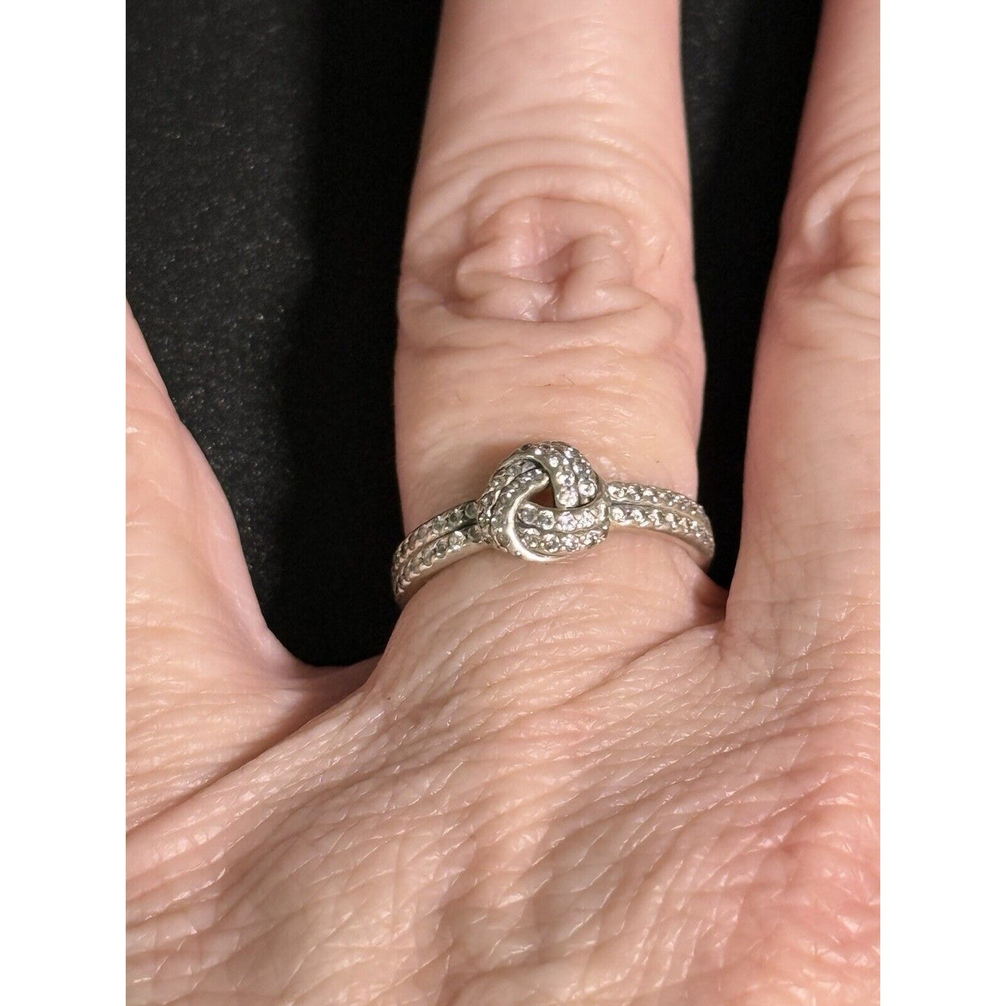 Pandora Sterling Silver Cubic Zirconia Love Knot Ring Size 6.50 M28