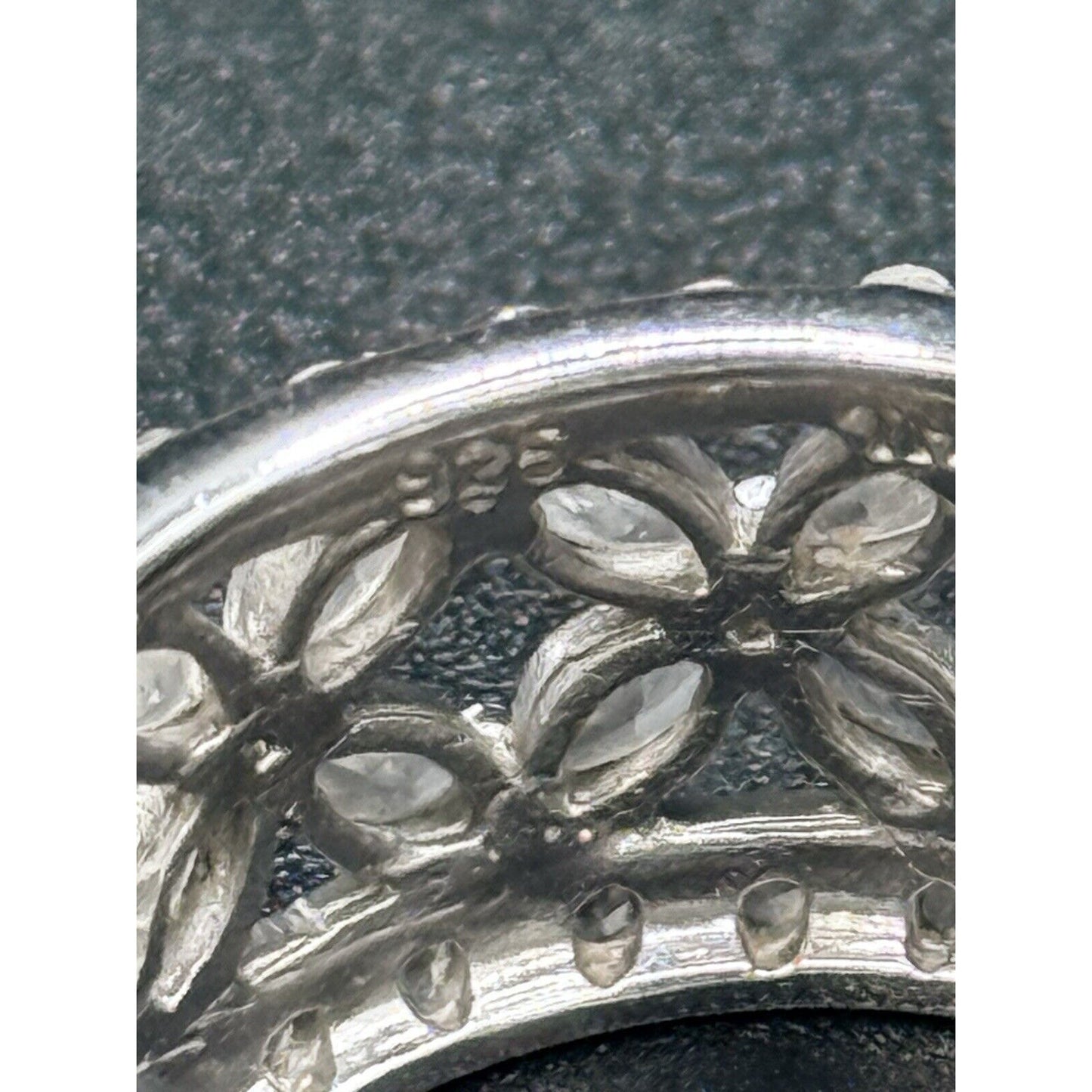 Vintage Sterling Silver C.Z. Open Eternity Band Size 6.00 Small Stone MissingM10