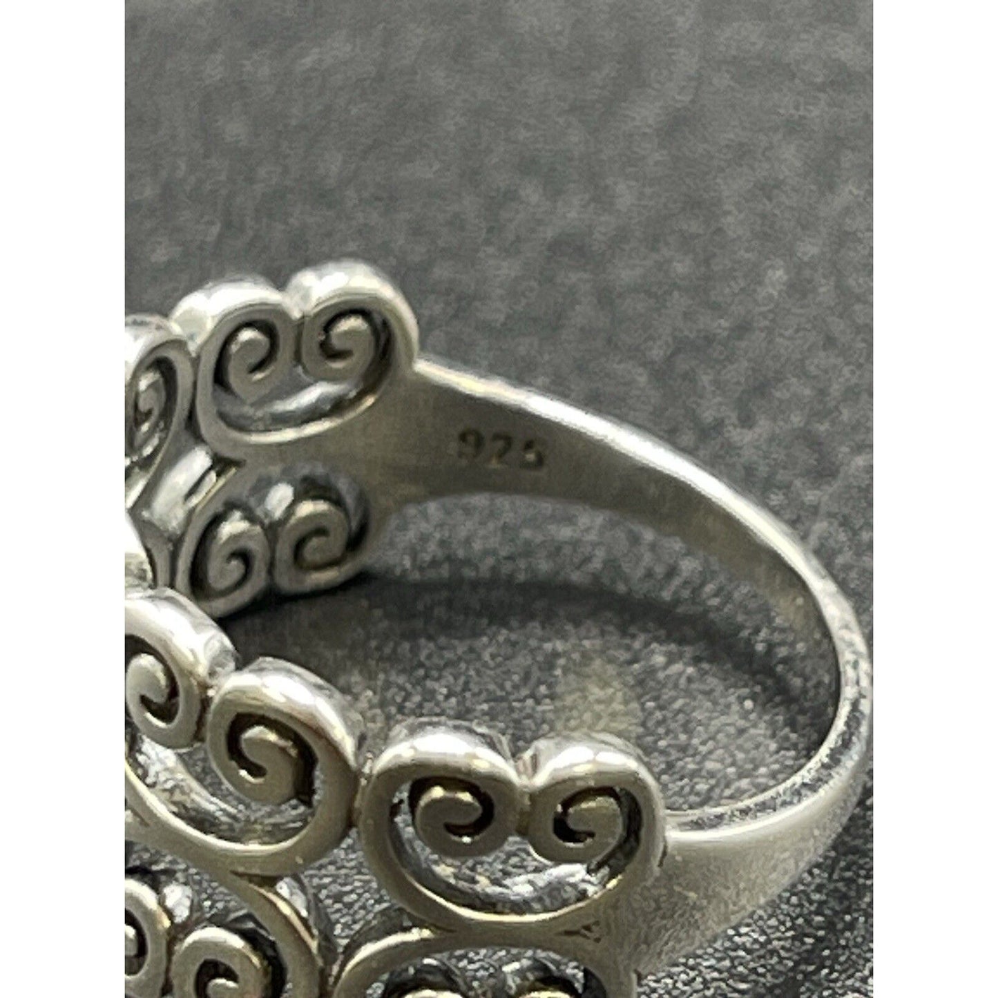 New Condition Sterling Silver Turquoise Ring Size 7.00 Scrolls