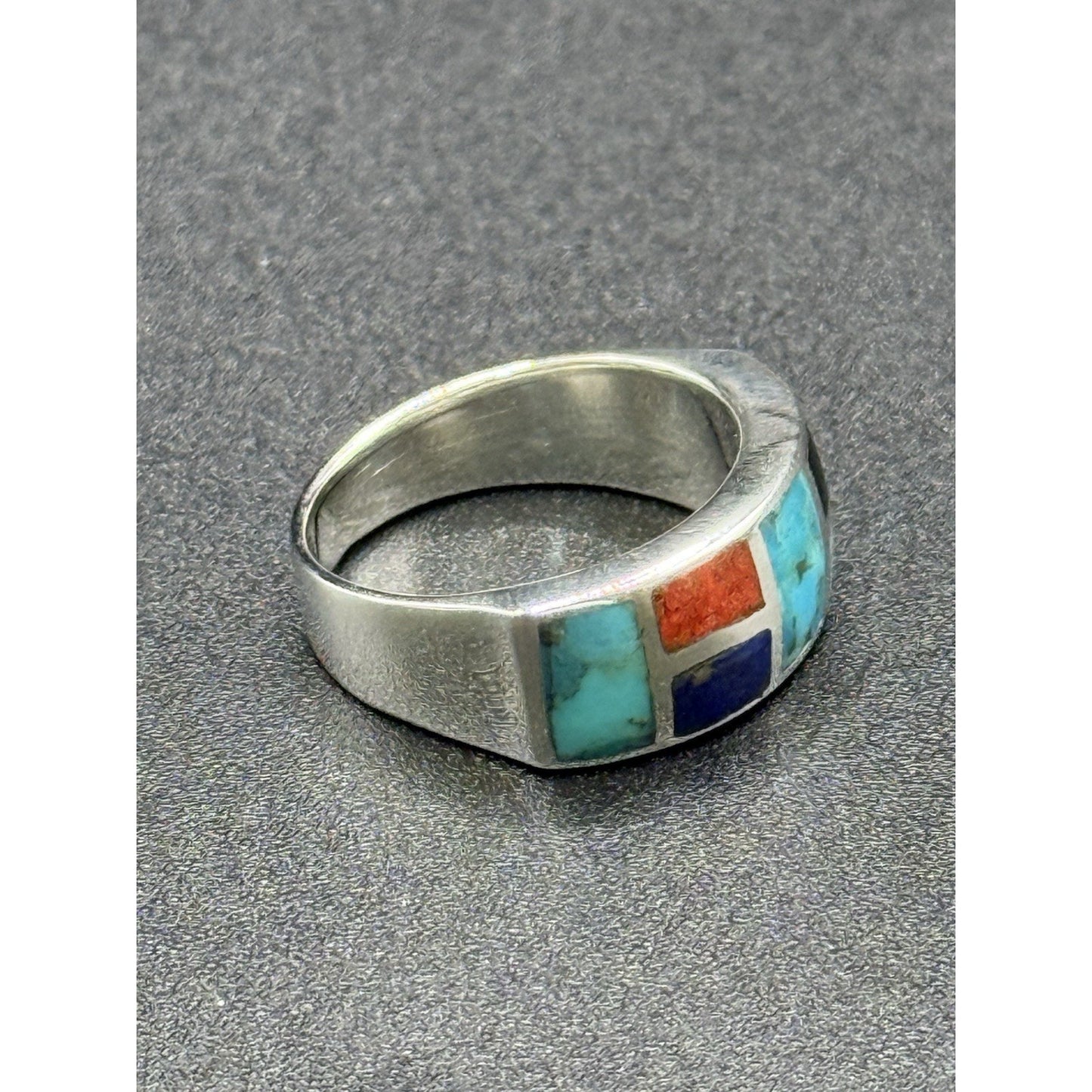 New Condition Sterling Silver MultiGemstone Ring Size 7.00 Turquoise