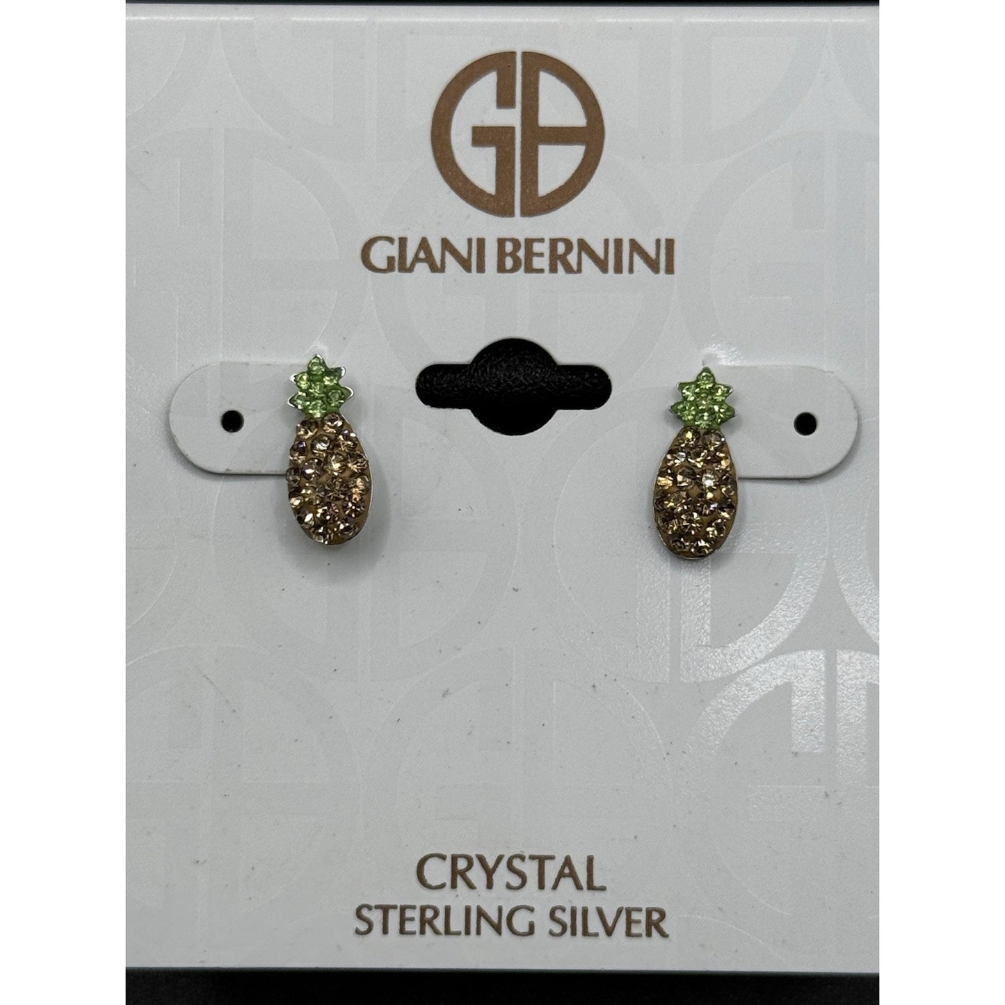 Giani Bernini Sterling Silver Crystals Pineapple Earrings N19