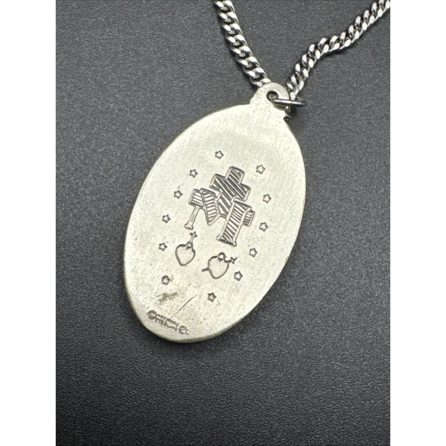24” Sterling Silver Virgin Mary Pendant Necklace 25g 925