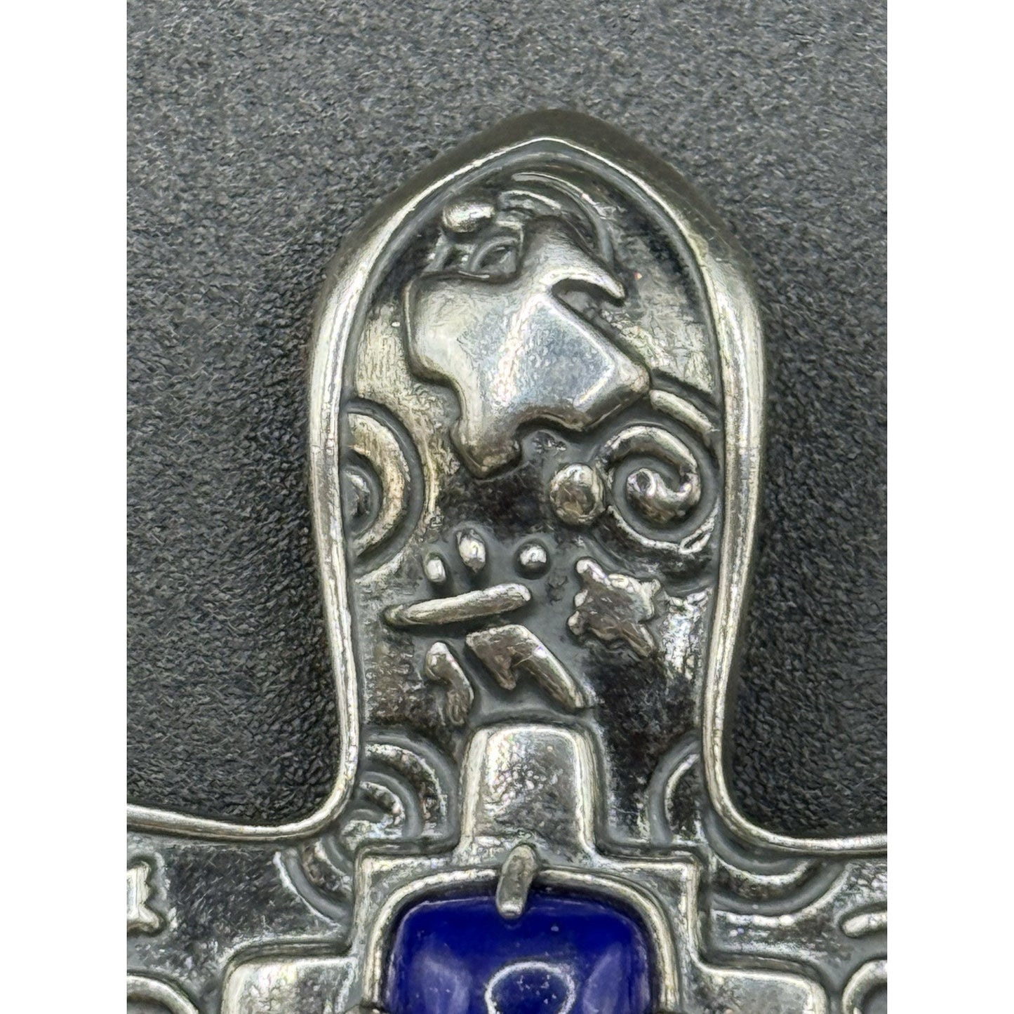 2.75” Carolyn Pollack Relios Sterling Silver Lapis Cross Pendant Pectoral N18