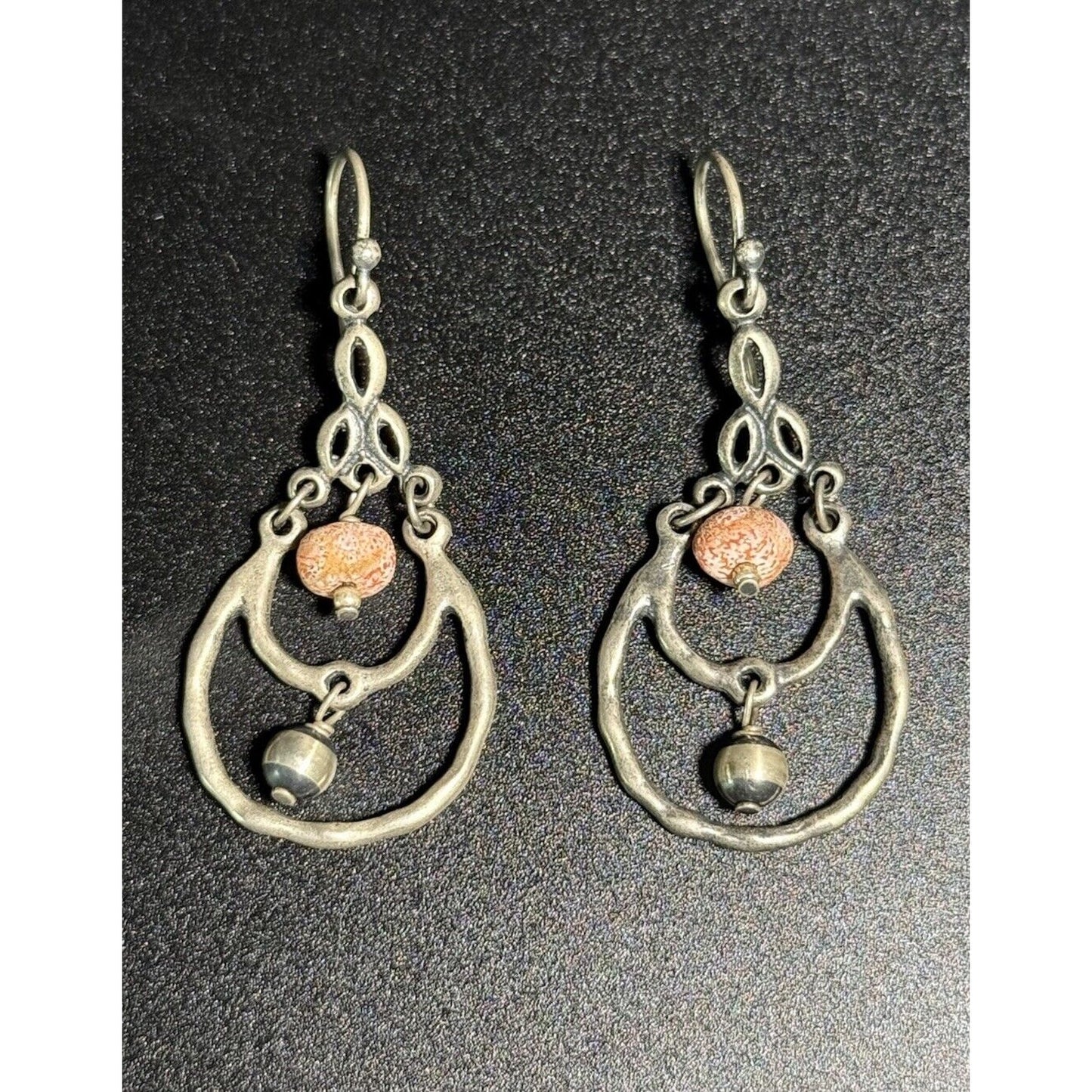 Silpada Sterling Silver Coral Dangle Earrings 925 M28