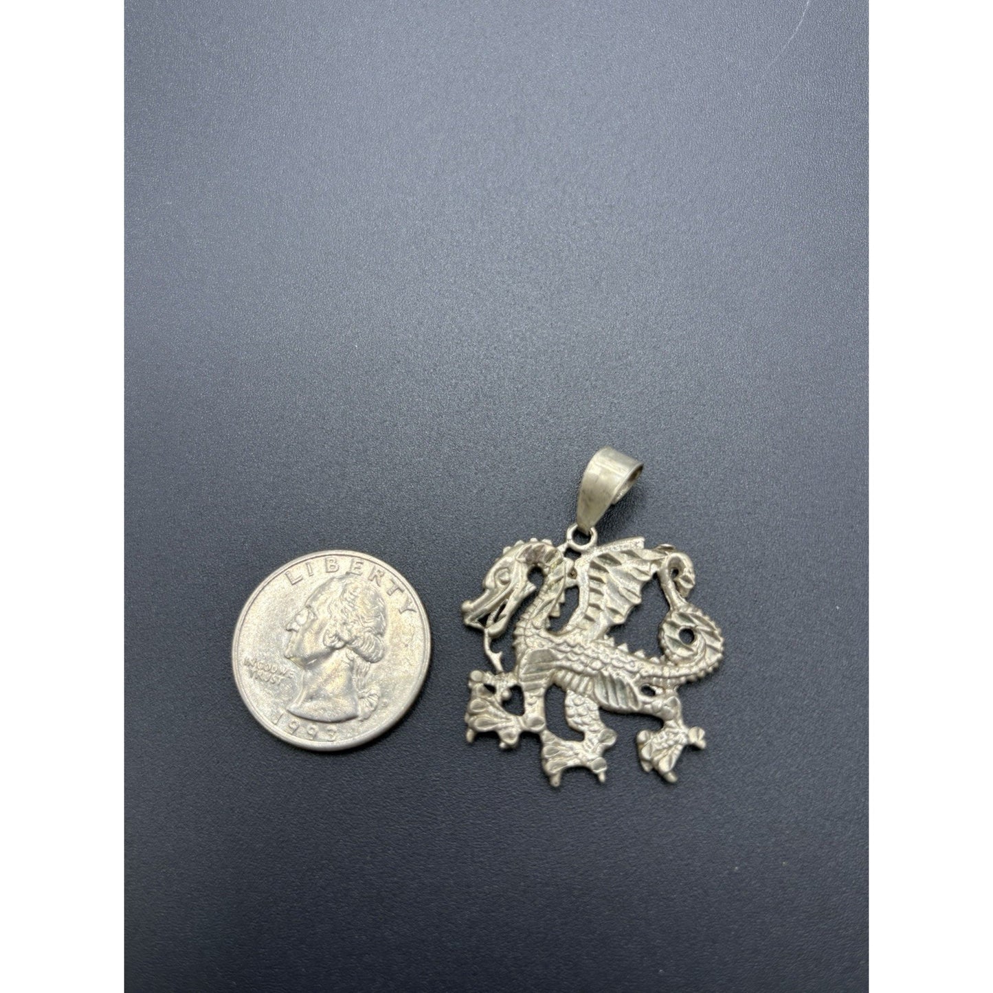 Vintage Sterling Silver Dragon Pendant Charm 5 Grams W18