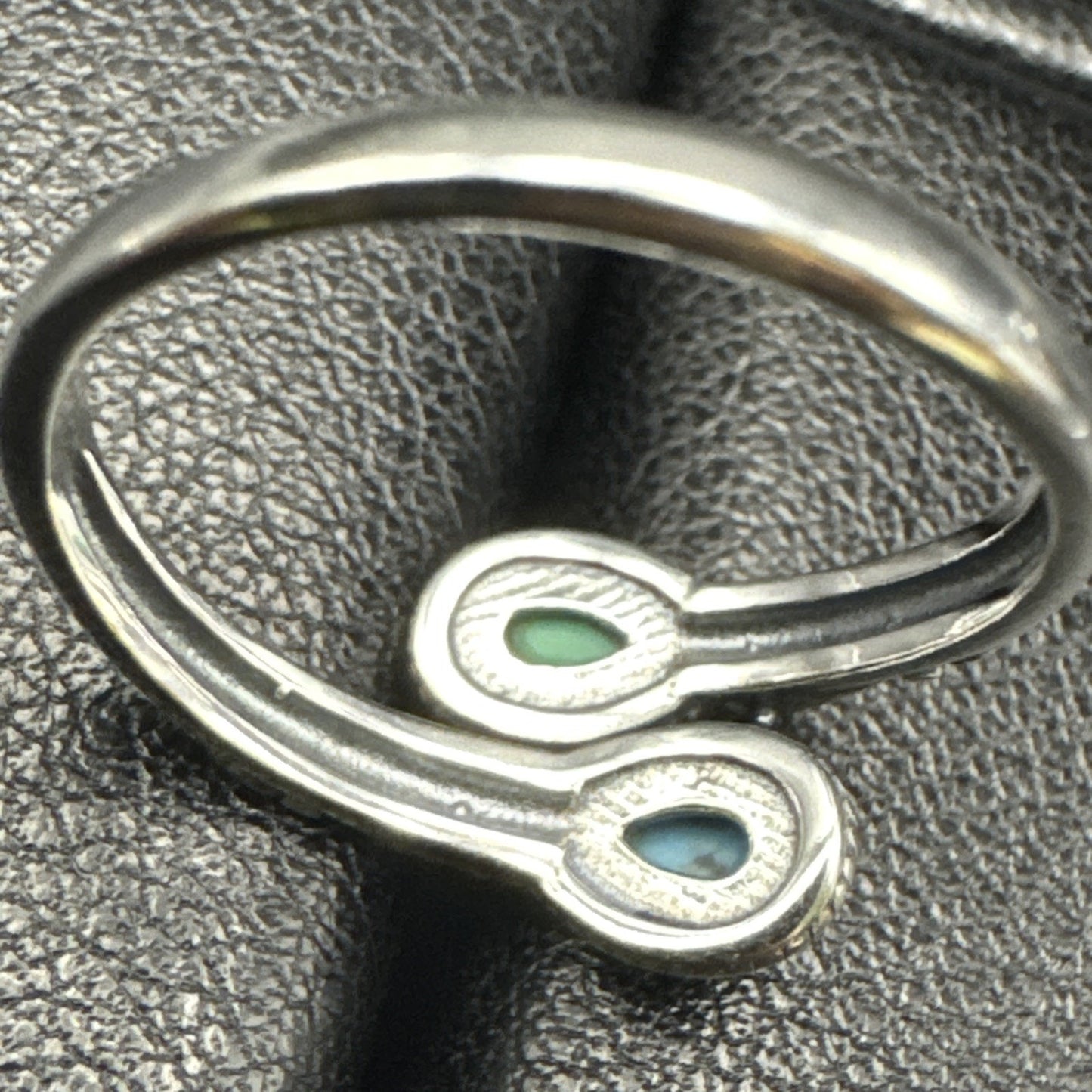 New Condition Sterling Silver Dual Turquoise Bypass Ring Size 7