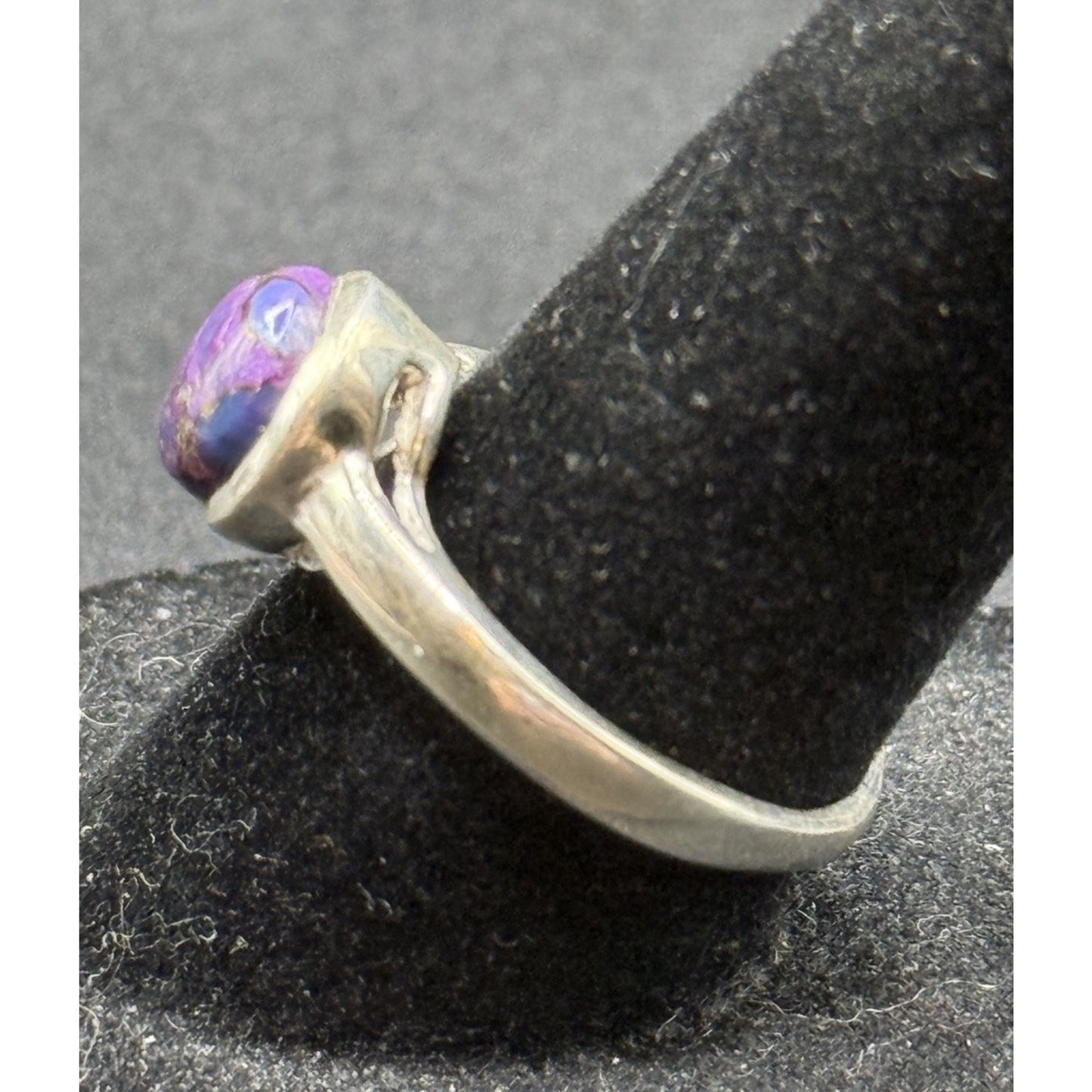 Excellent Used Condition Sterling Silver Copper Purple Turquoise Ring Size 7 P19