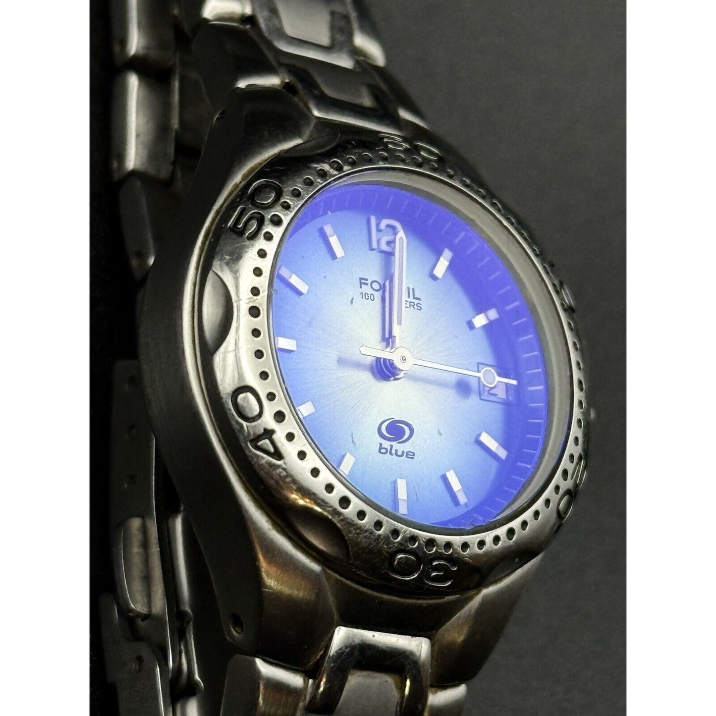6” Fossil Blue Ladies 30MM New Battery N12