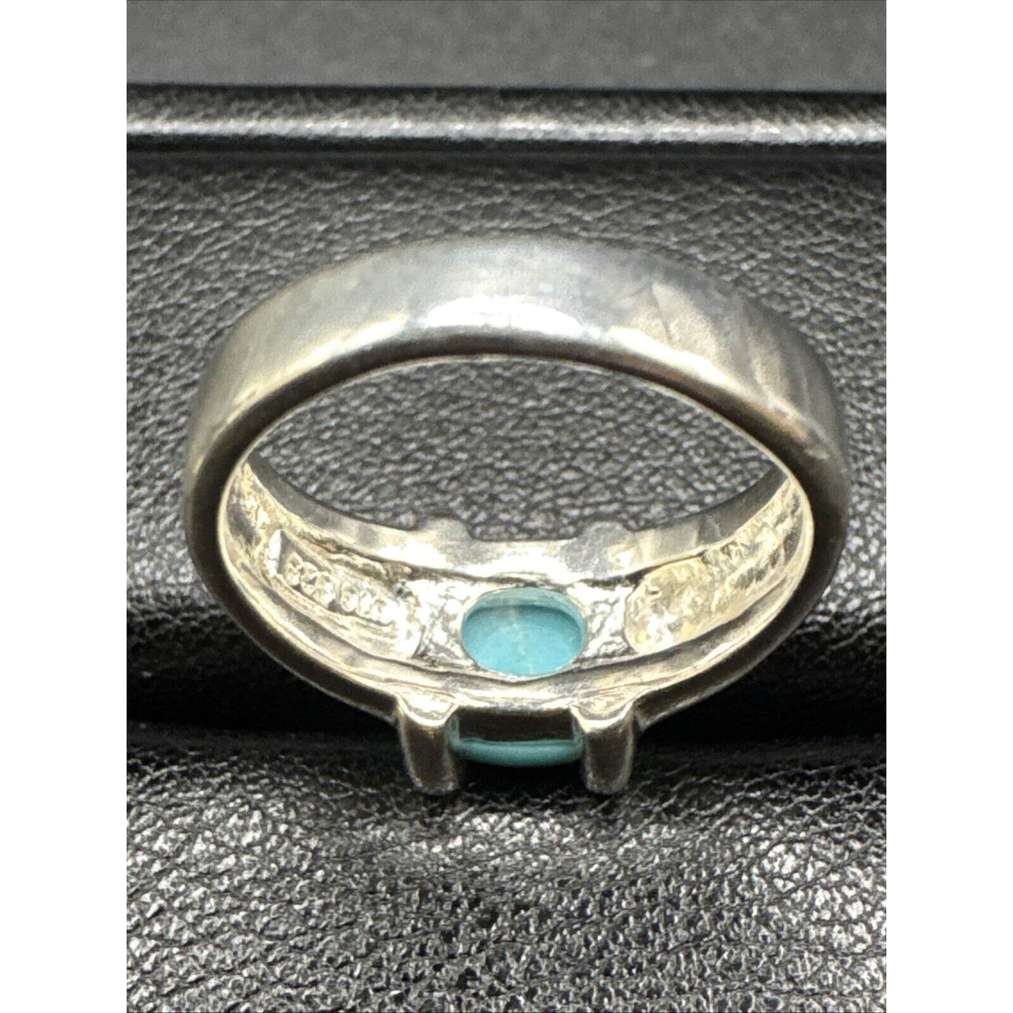 Sterling Silver Turquoise Solitaire Ring 925 Size 6 K30