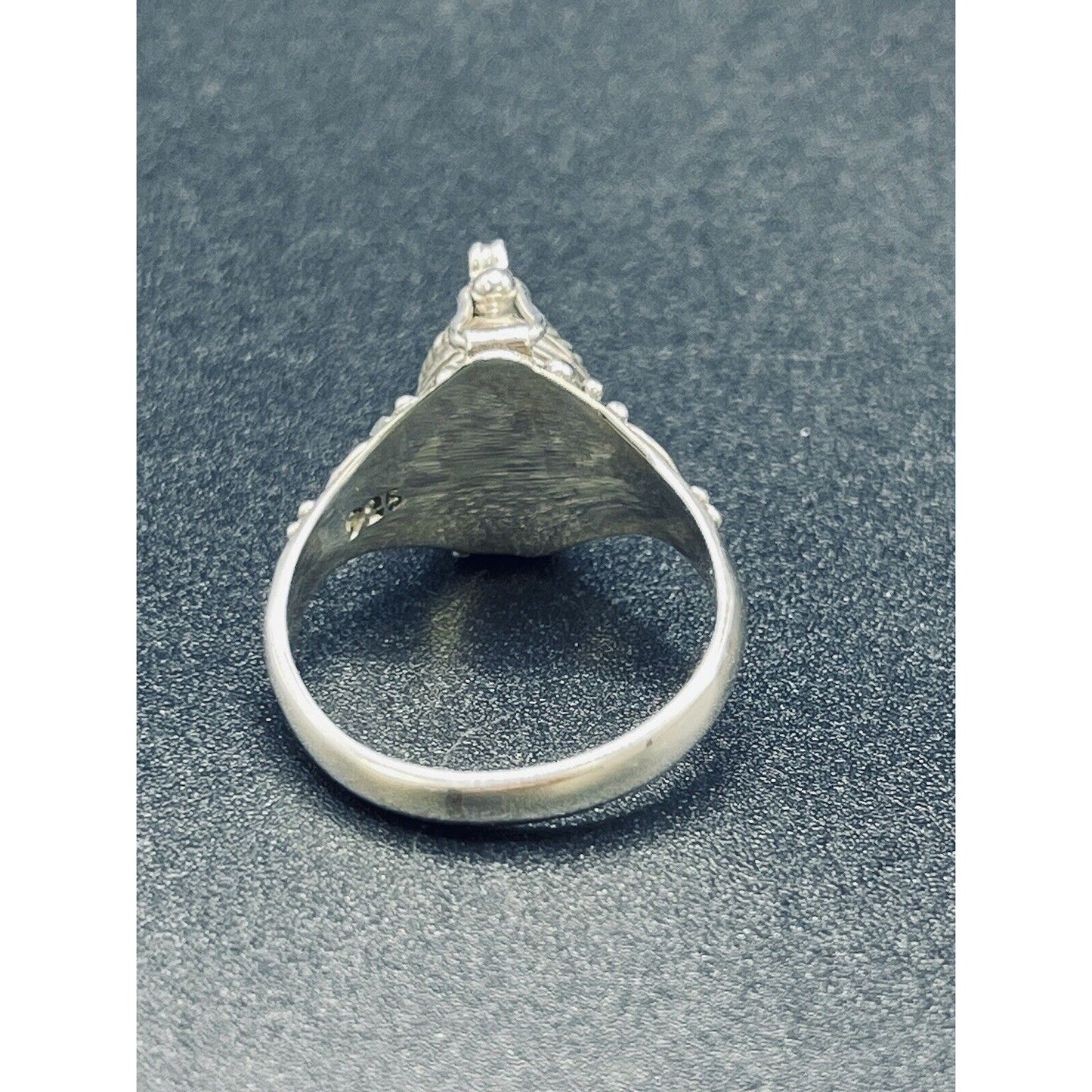 New Condition Sterling Silver Turquoise Poison Ring Size 7.00