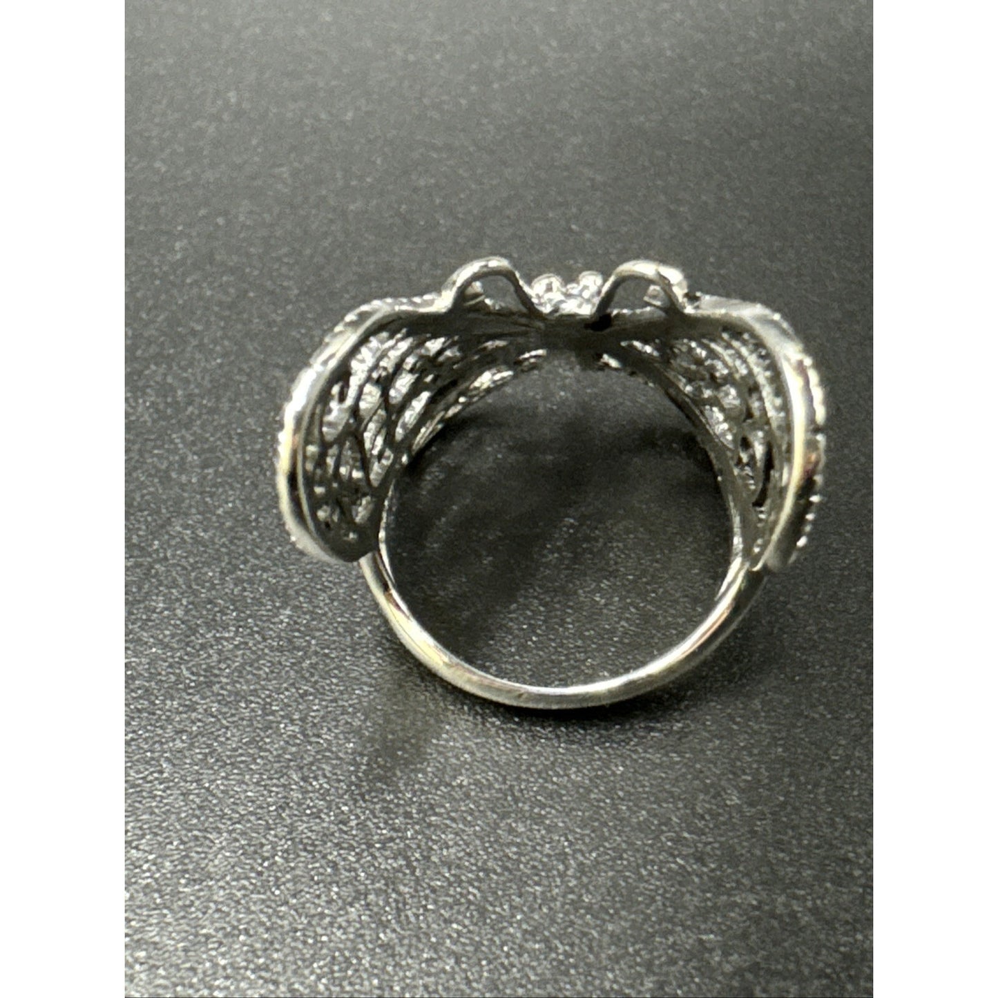 New Condition Sterling Silver Large Butterfly Ring 925 Size 7