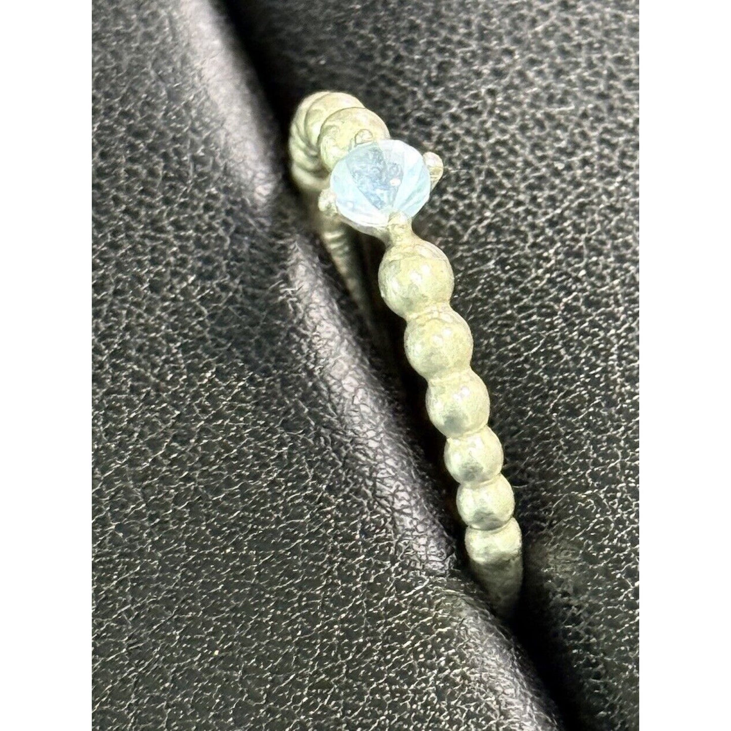 Pandora Sterling Silver Blue Topaz December Ring Size 9.00 M28