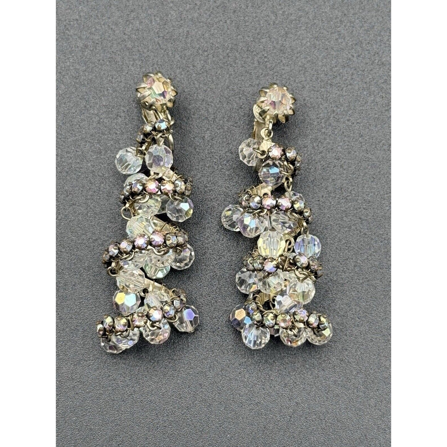 Jonne By Schrager Aurora Borealis Spiral Dangle Earrings N11