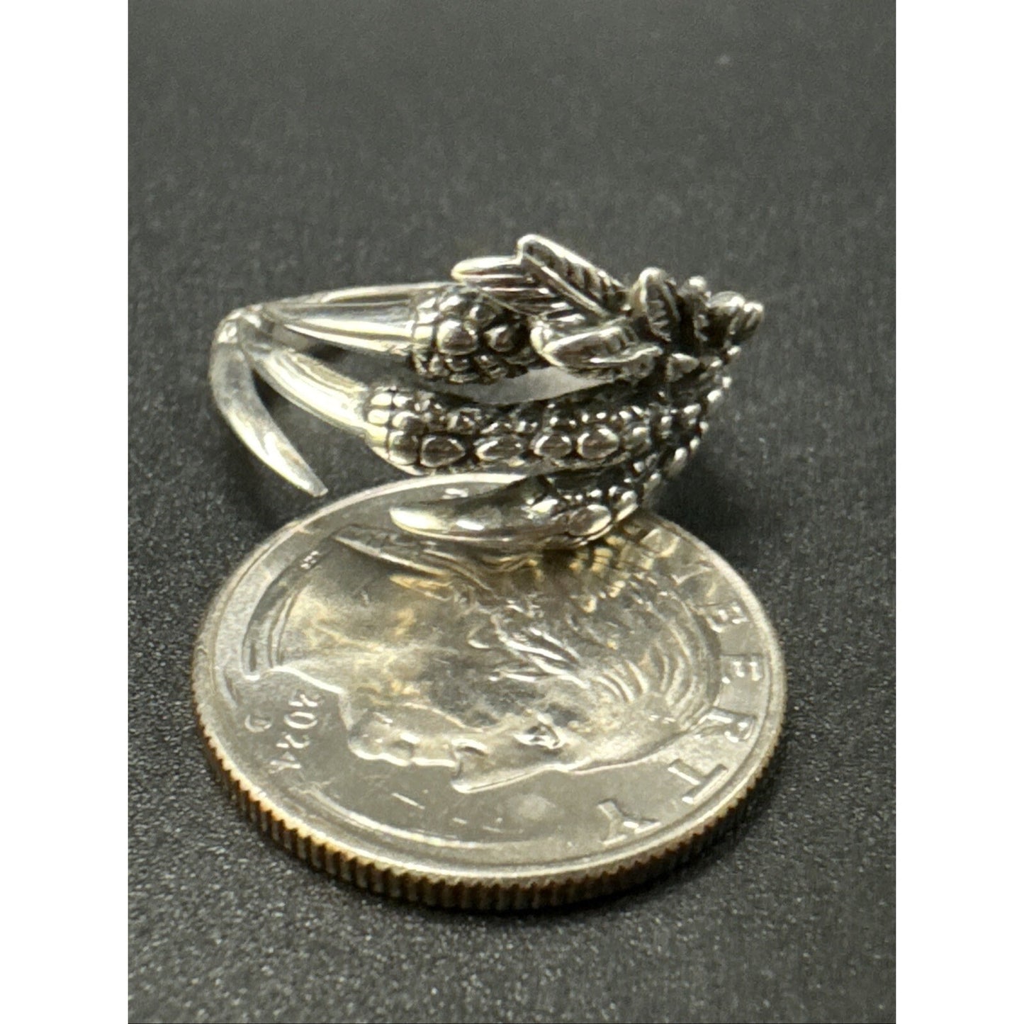 New Condition Sterling Silver Eagle Dragon Claw Ring 925 Size 10 Scarlet Witch