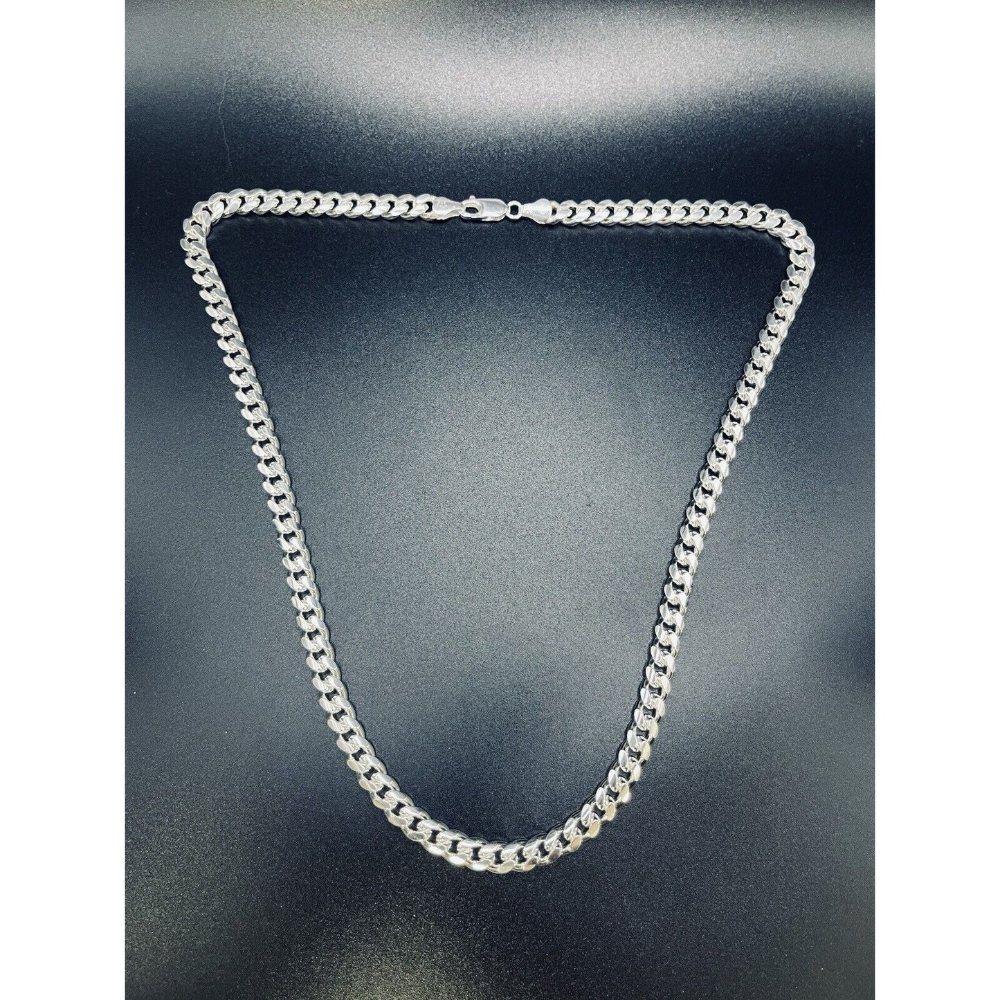 New Condition 20” Sterling Silver 6MM Curb Link Chain Necklace 55 Grams 925 L18