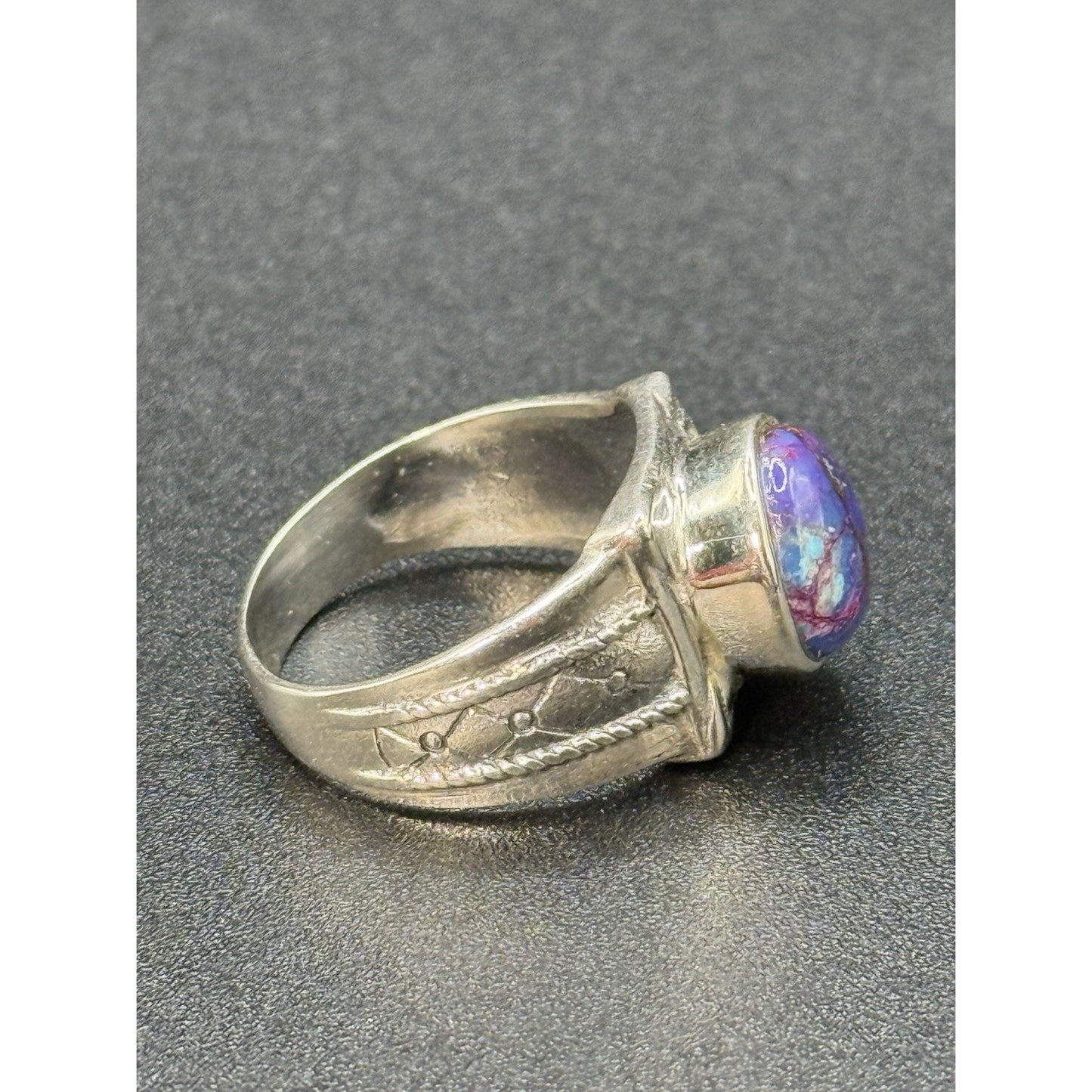 EUC Sterling Silver Purple Copper Ring Size 8.00 Q24