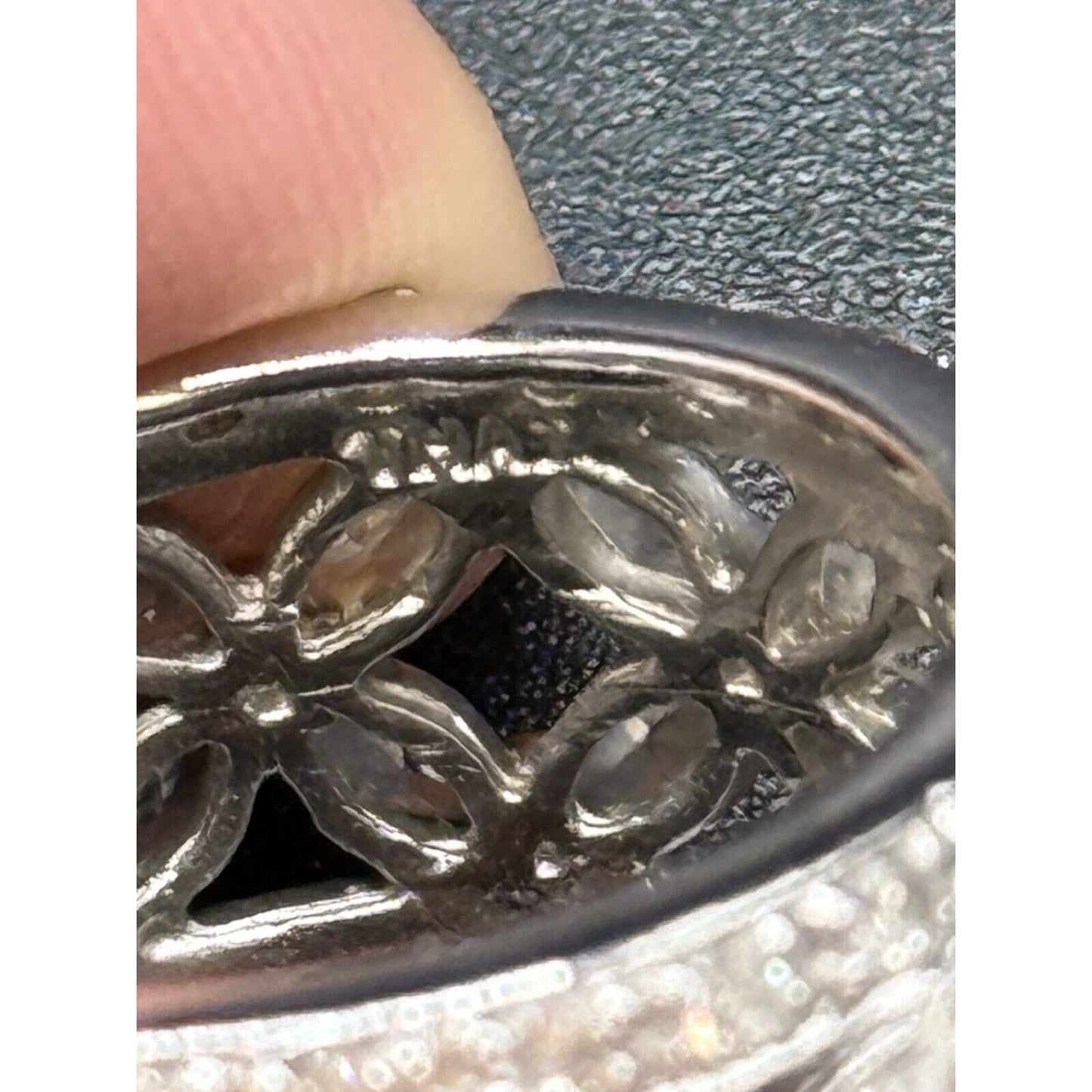 Vintage Sterling Silver C.Z. Open Eternity Band Size 6.00 Small Stone MissingM10