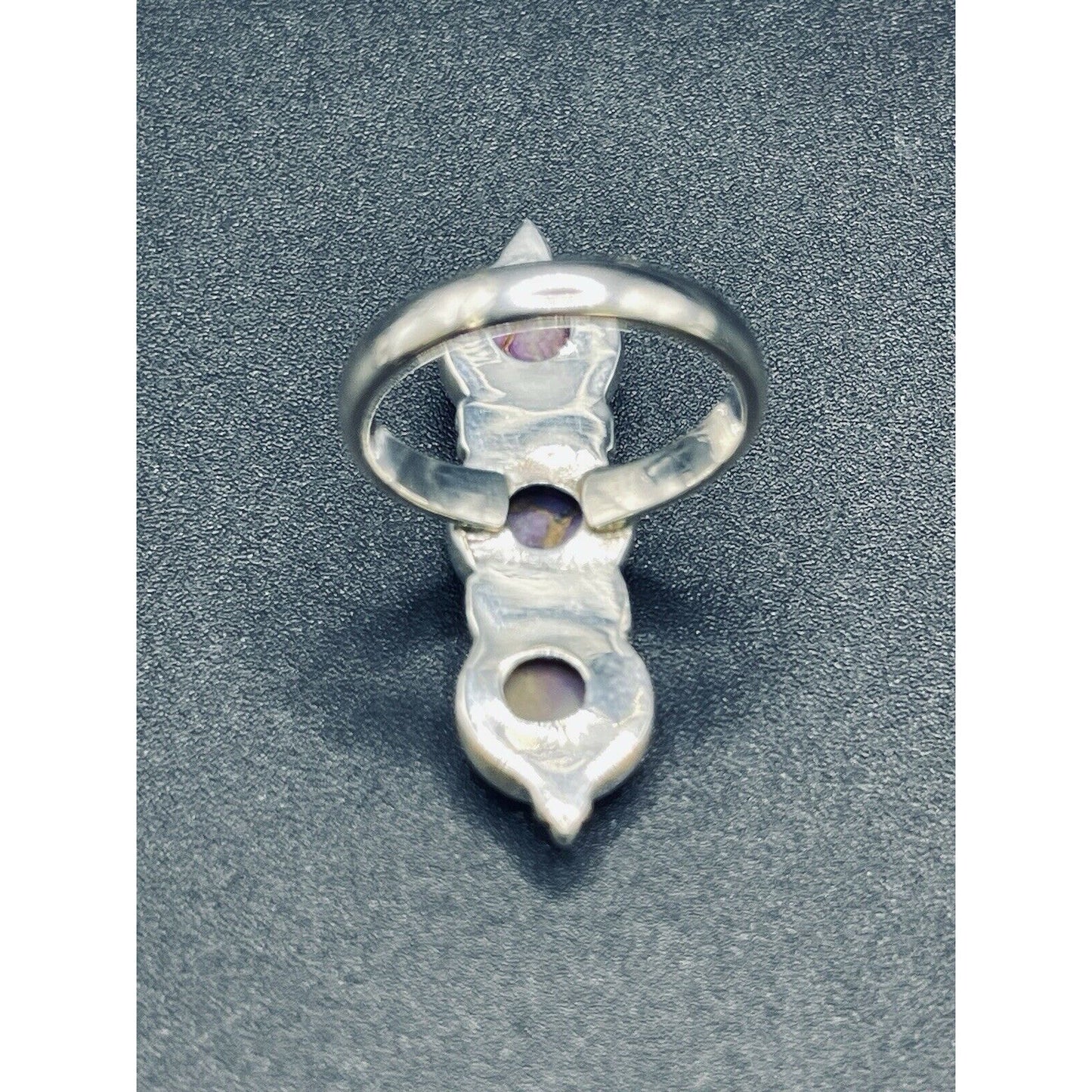 New Condition Sterling Silver Purple Copper Turquoise Ring Size 7.00