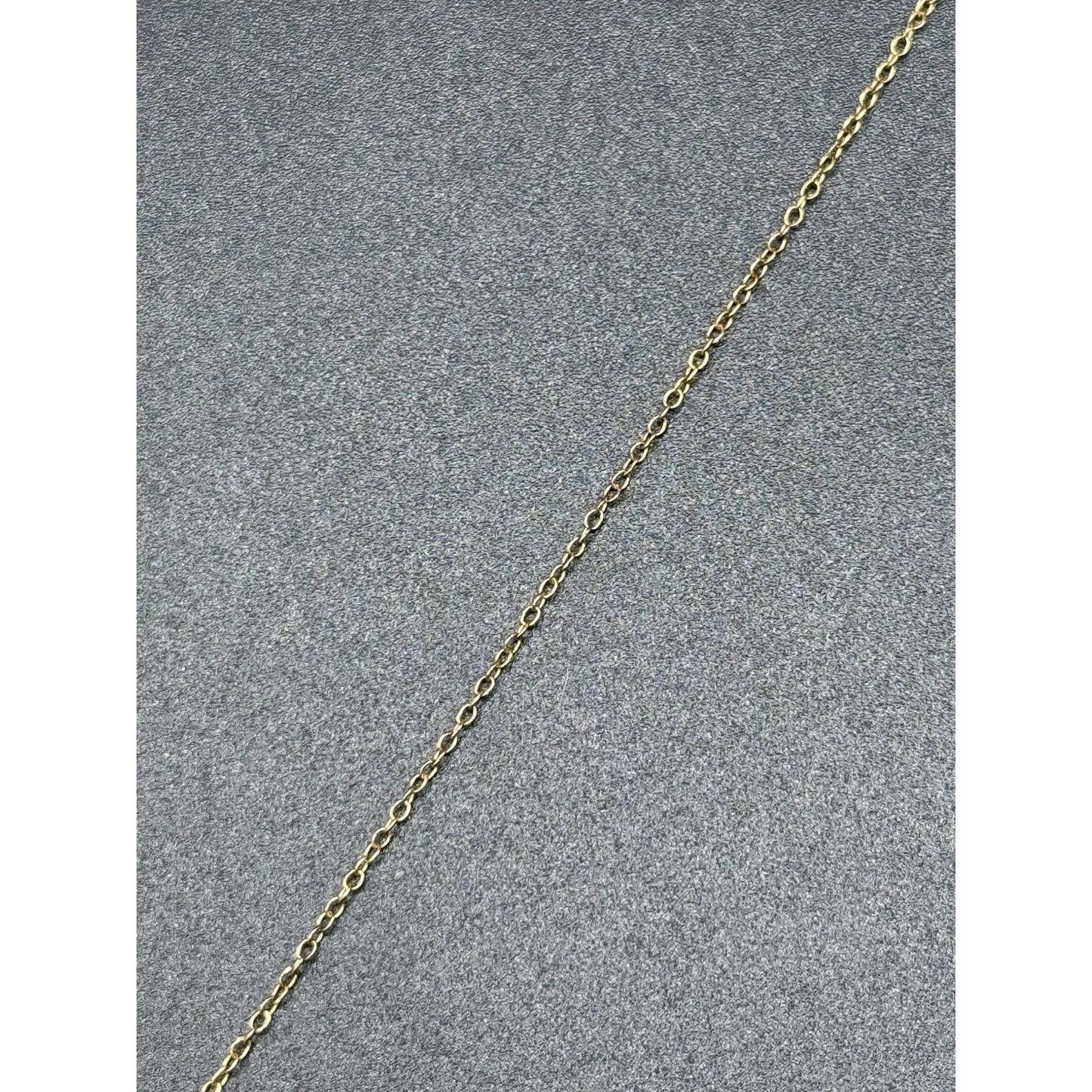 18” Gold Sterling Silver Single Diamond Heart Pendant Necklace P3