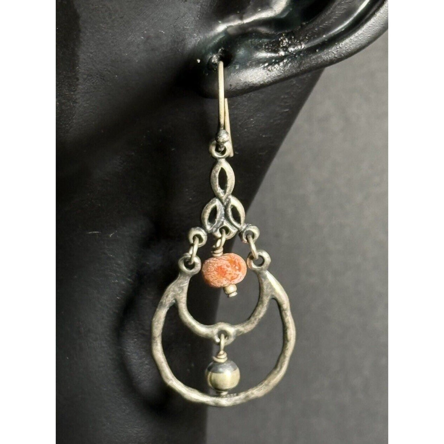 Silpada Sterling Silver Coral Dangle Earrings 925 M28