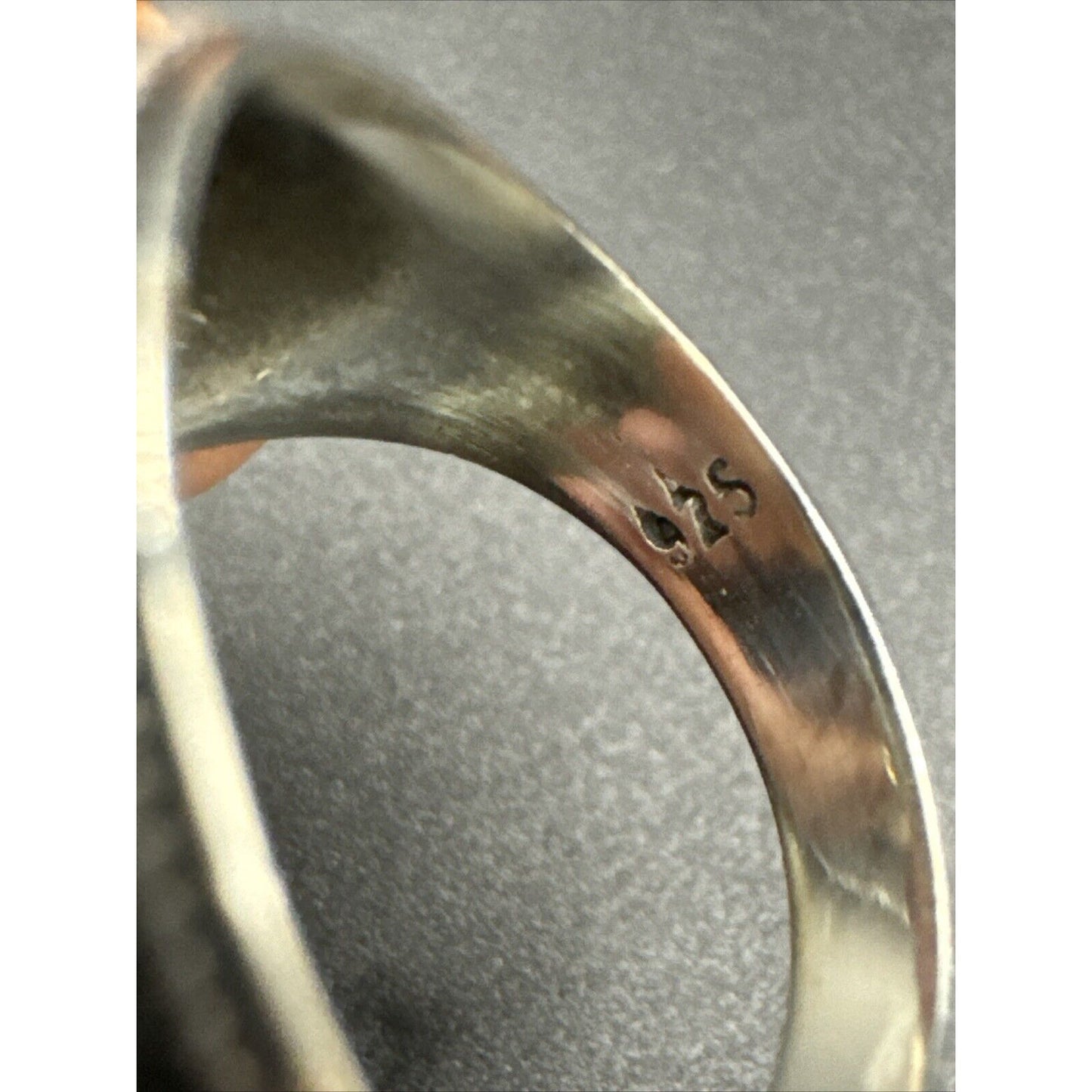 New Condition Sterling Silver Two Tone Compass Ring 925 Size 10 Oxidized