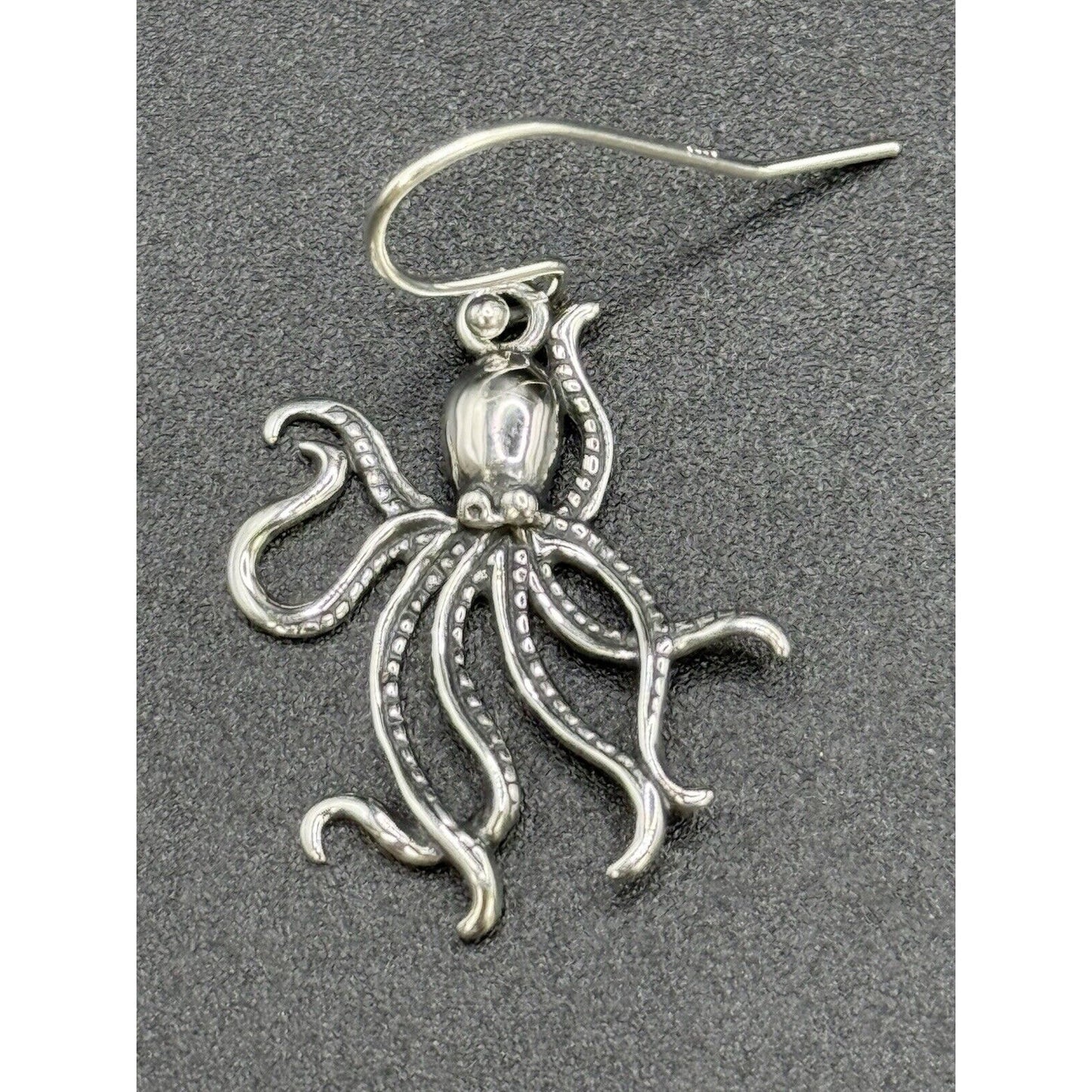 New Condition Sterling Silver Octopus Dangle Earrings 925