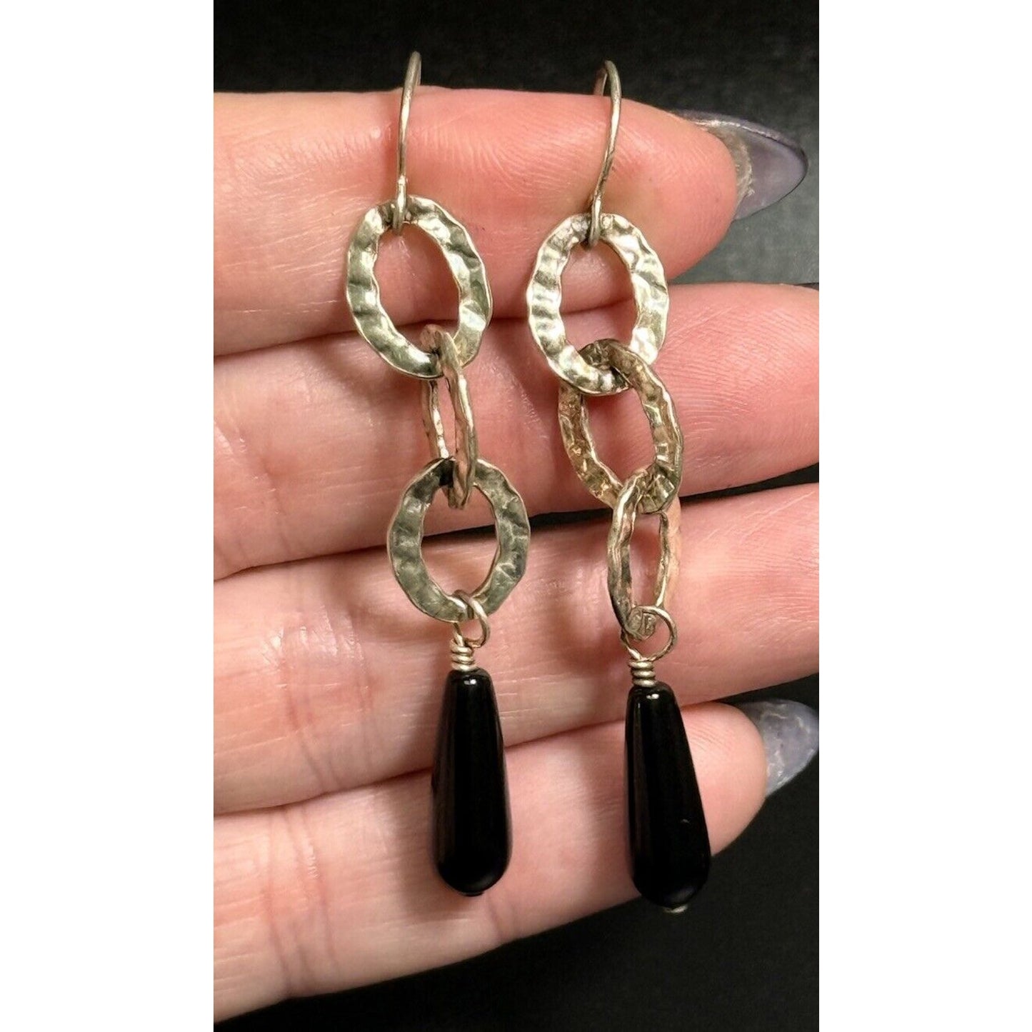 Silpada Sterling Silver Onyx Dangle Earrings 925 M28