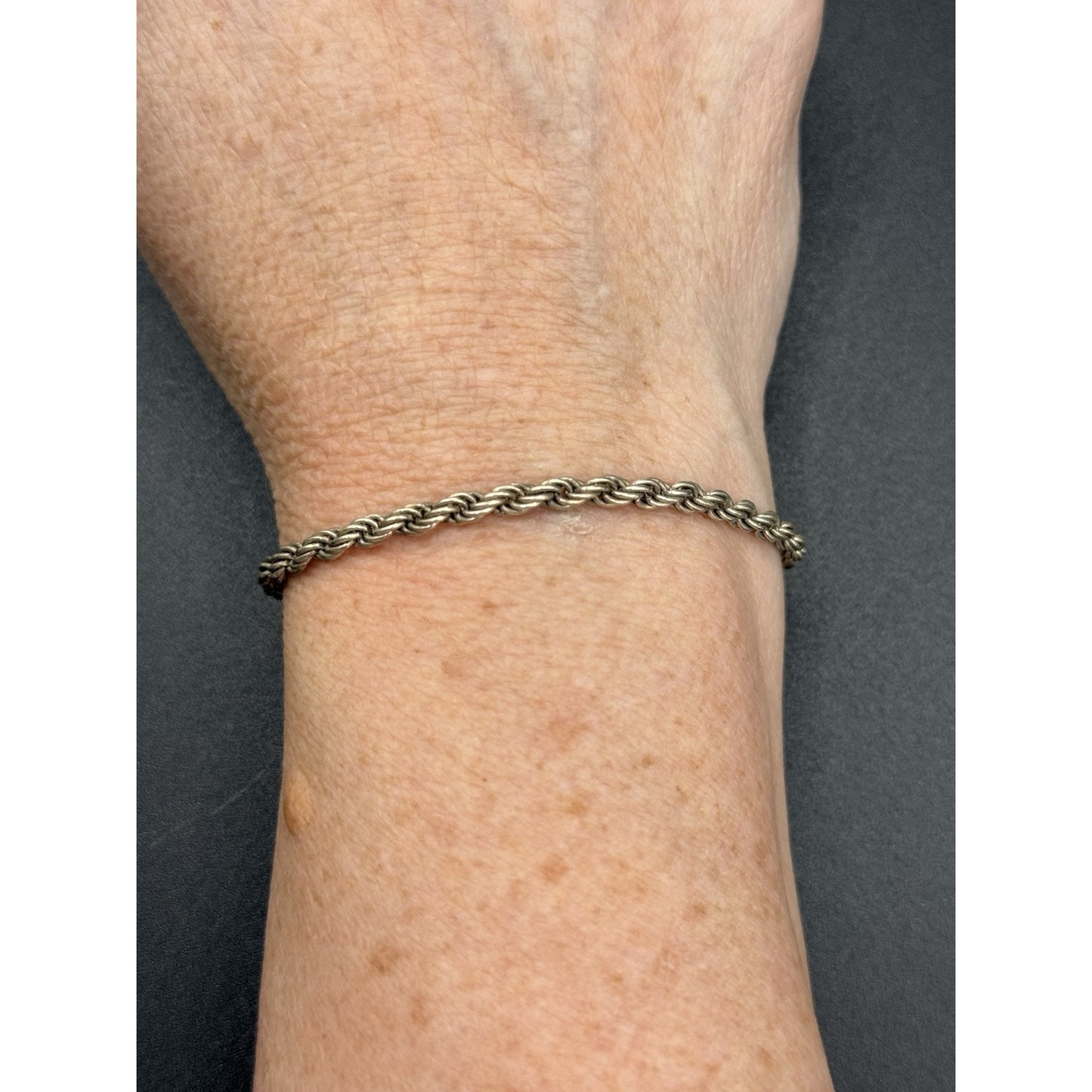 7.5” Sterling Silver Rope Chain Bracelet 8 Grams 3MM P6