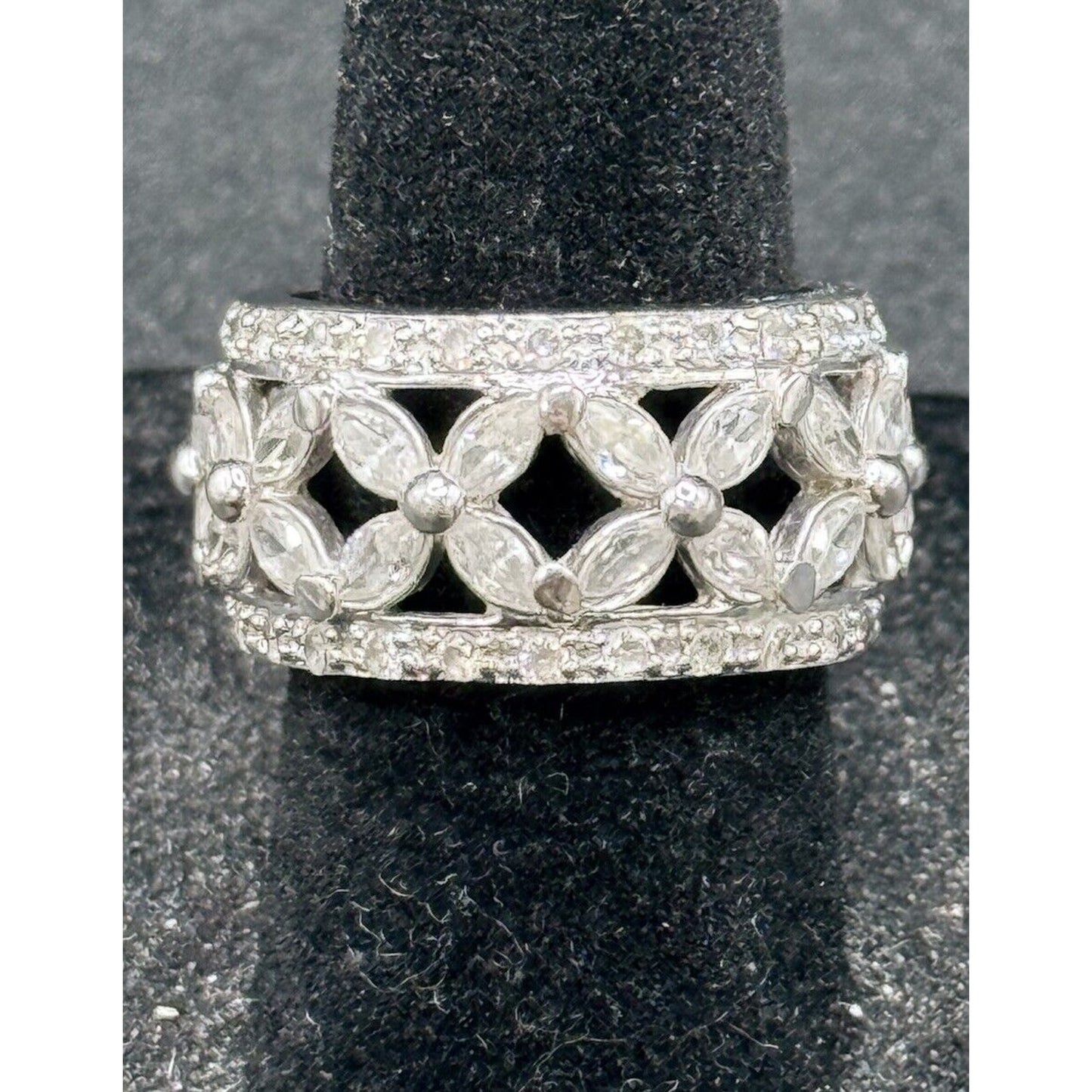 Vintage Sterling Silver C.Z. Open Eternity Band Size 6.00 Small Stone MissingM10