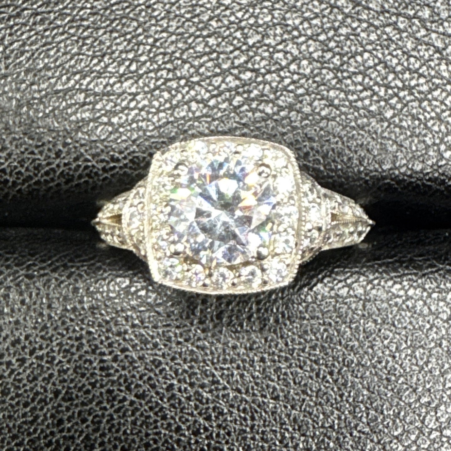 EUC Sterling Silver CZ Engagement Ring 925 Size 6.5 #3 P2