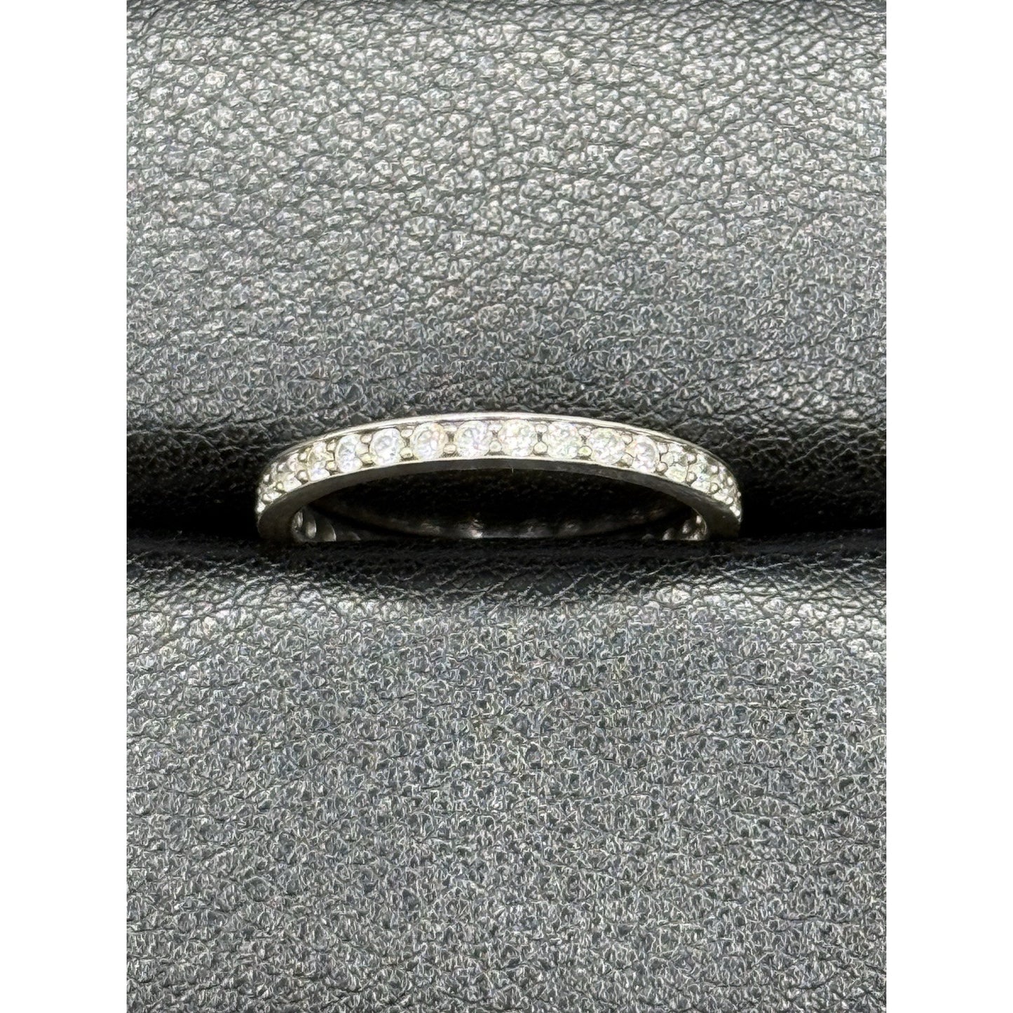 Sterling Silver Cubic Zirconia Eternity Band Size 8.75 925 P10