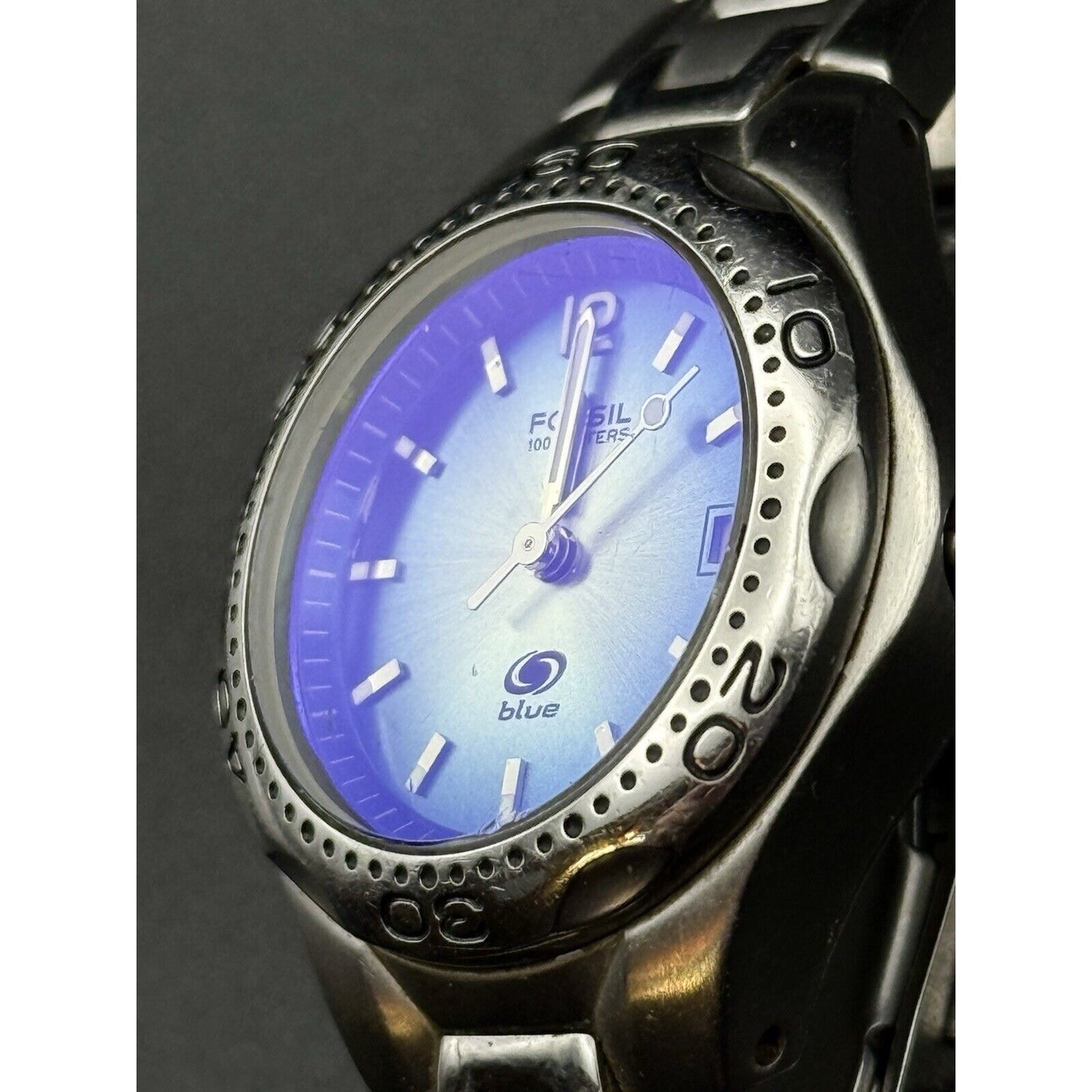 6” Fossil Blue Ladies 30MM New Battery N12