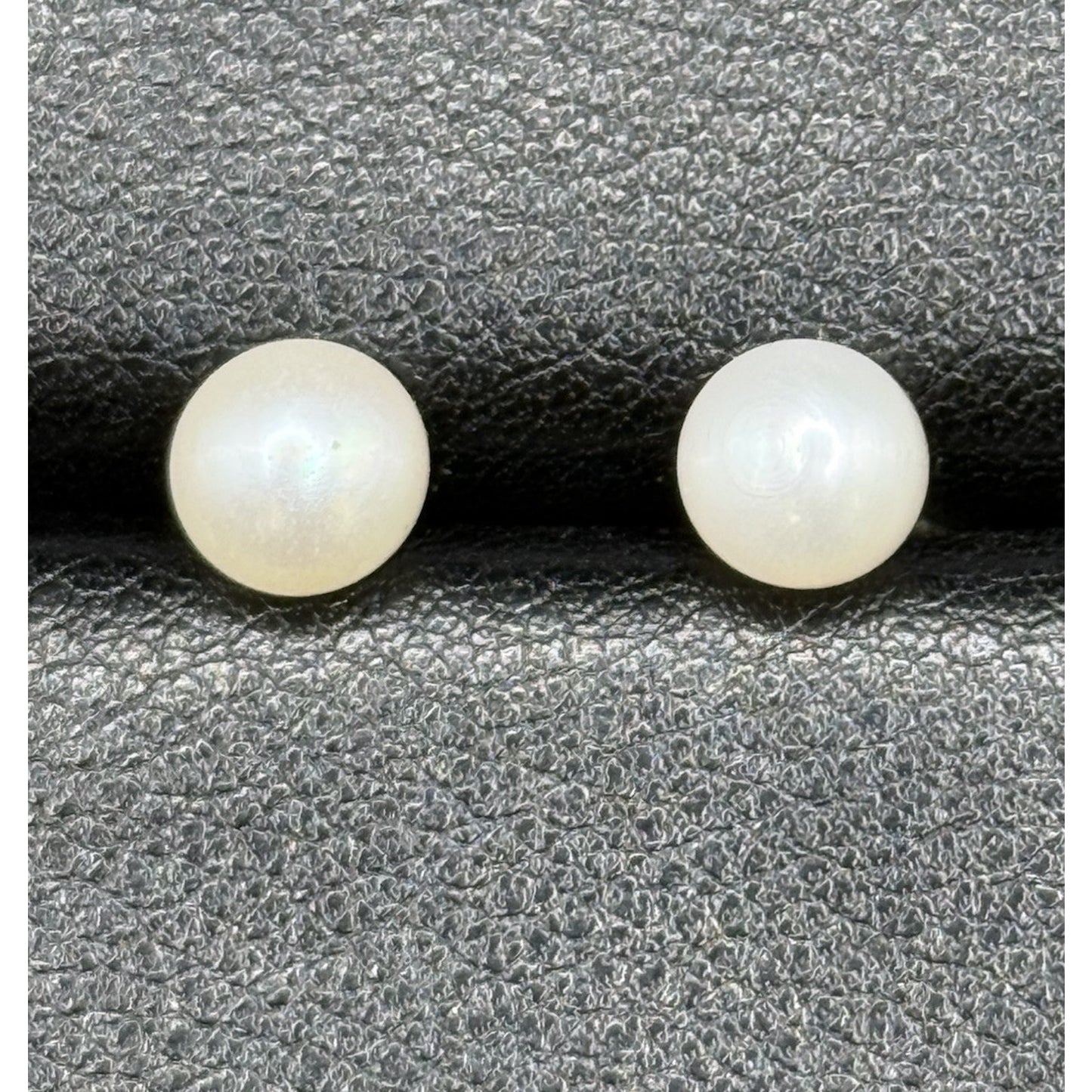7MM Genuine Pearl Sterling Silver Stud Earrings 925 P3