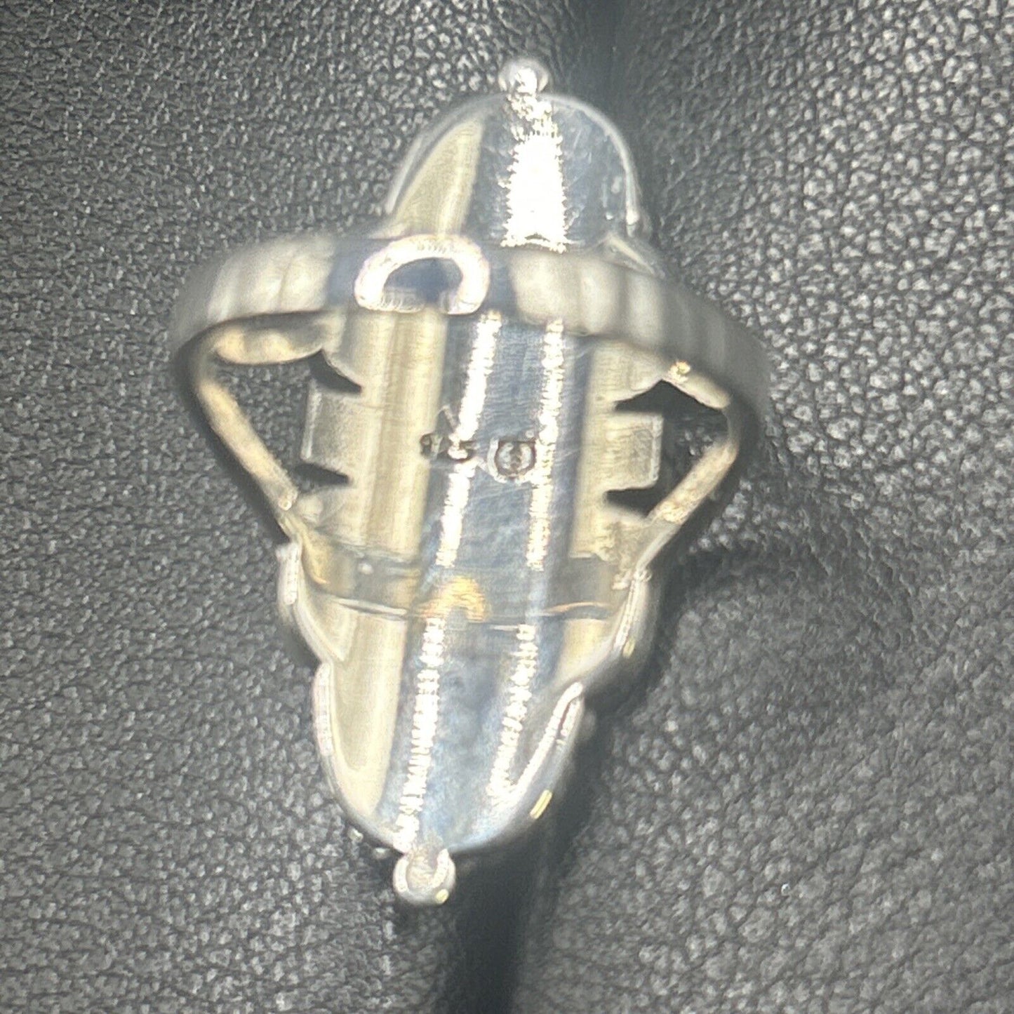 New Condition Sterling Silver Art Deco Turquoise Ring Size 9.50