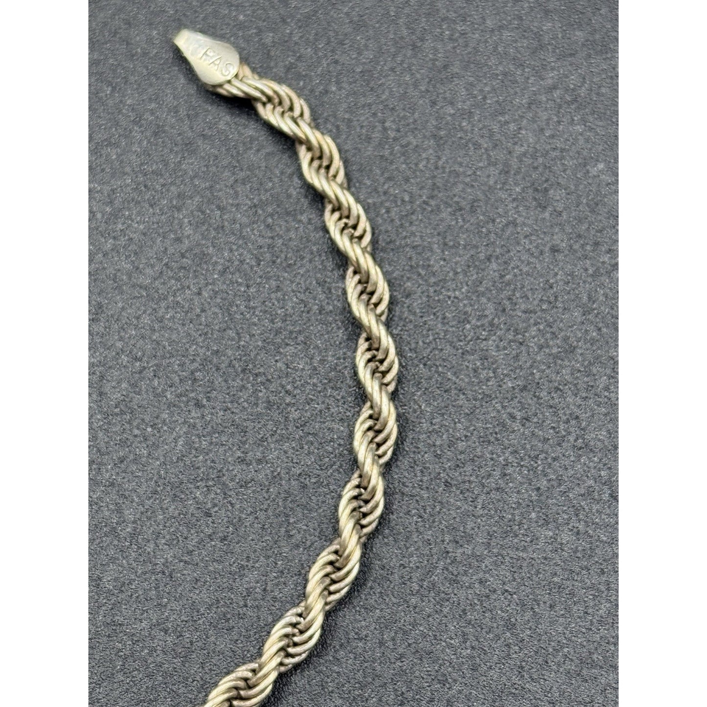 7.5” Sterling Silver Rope Chain Bracelet 8 Grams 3MM P6