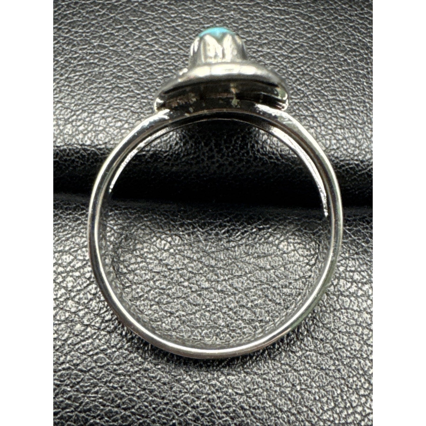 New Condition Sterling Silver Turquoise Sun Moon Bezel Ring 925 Size 9.75