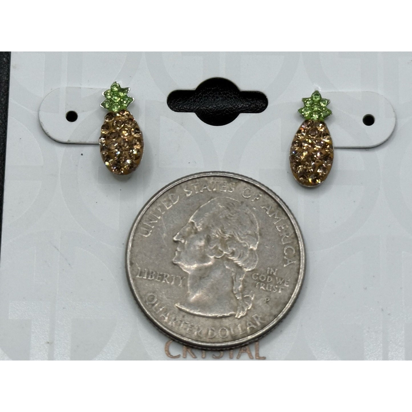 Giani Bernini Sterling Silver Crystals Pineapple Earrings N19