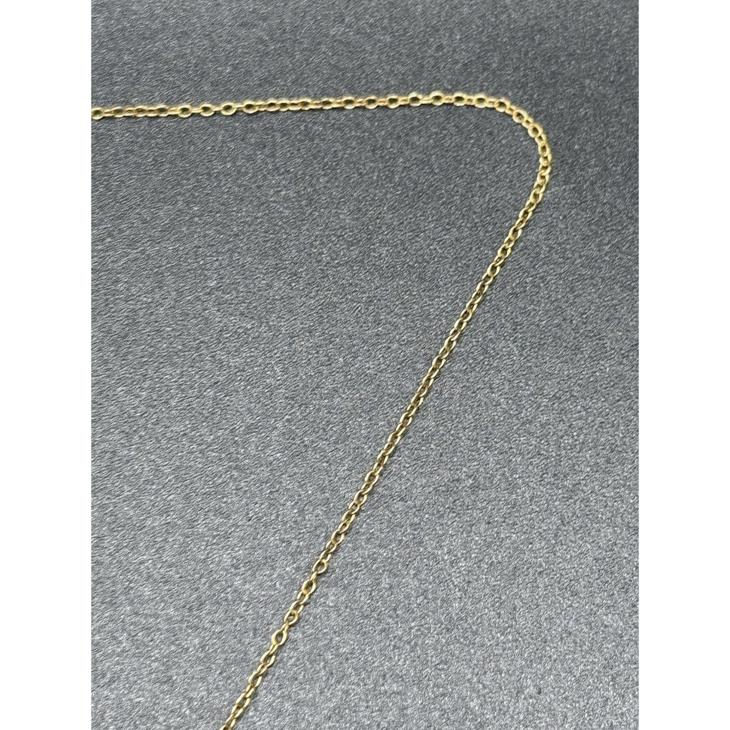 18” Gold Sterling Silver Single Diamond Heart Pendant Necklace P3