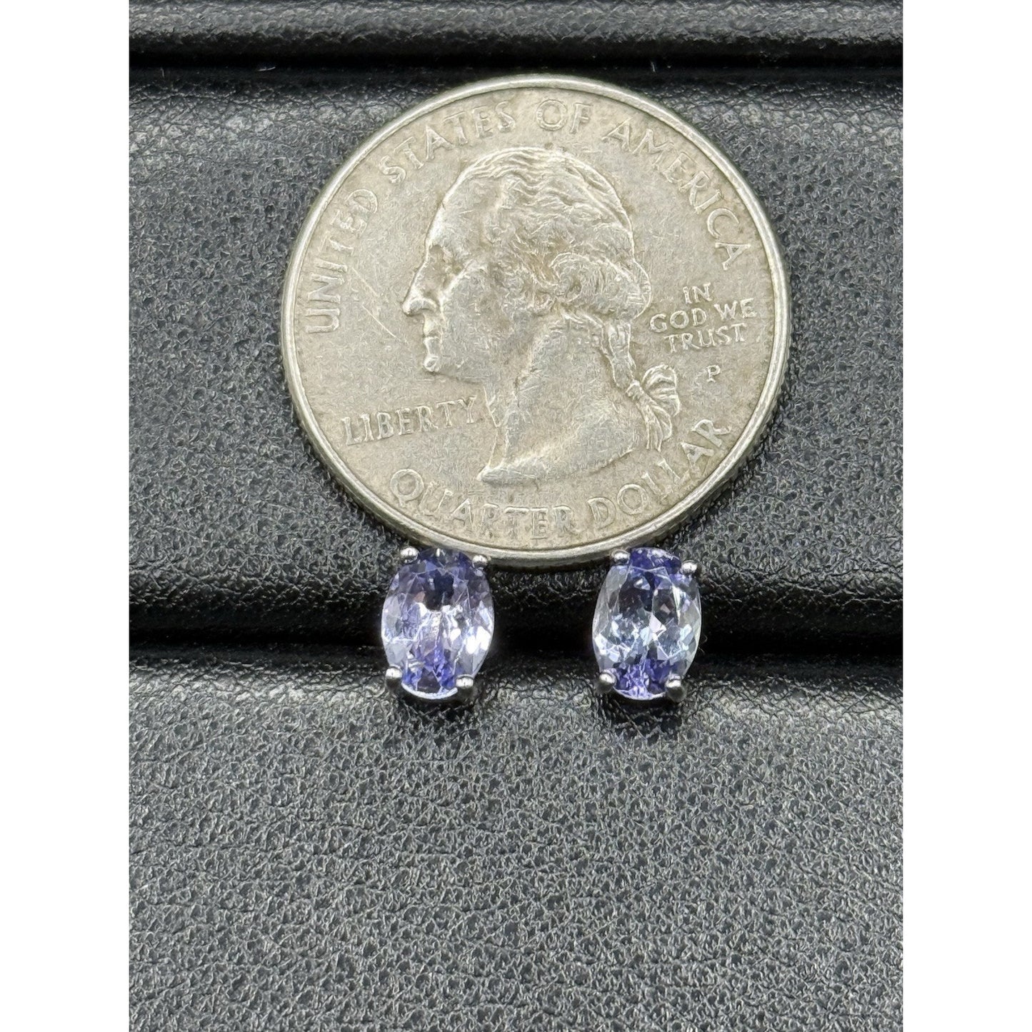 Sterling Silver Oval Tanzanite Stud Earrings 7x5MM N20