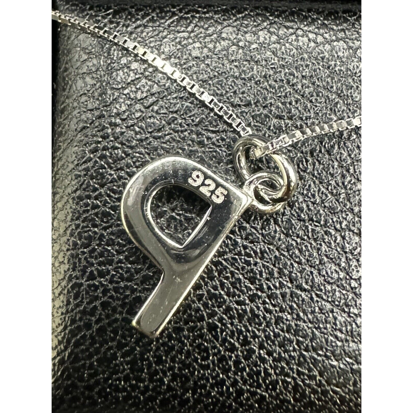 New Condition Sterling Silver CZ Dainty Letter 18” “P” Pendant Earrings Set 925