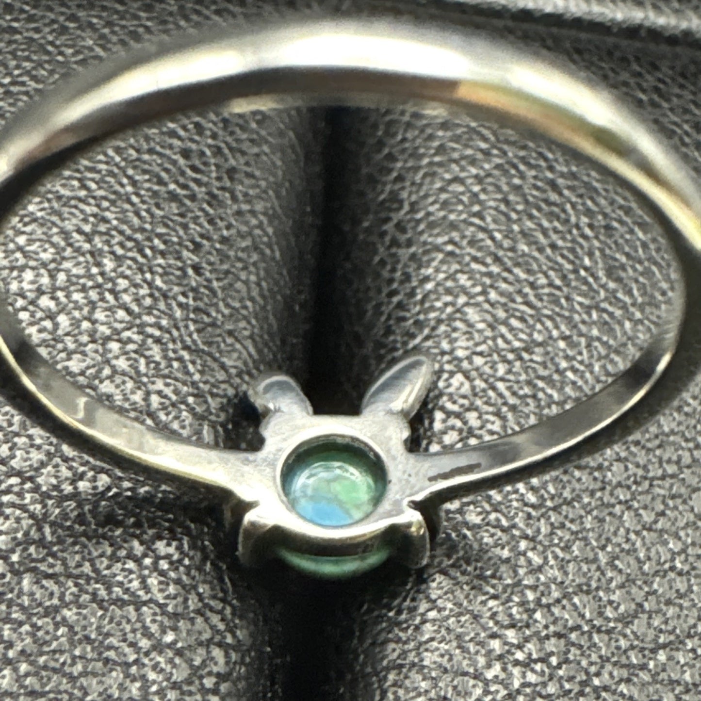 New Condition Sterling Silver Genuine Turquoise Bunny Rabbit Ring Size 7
