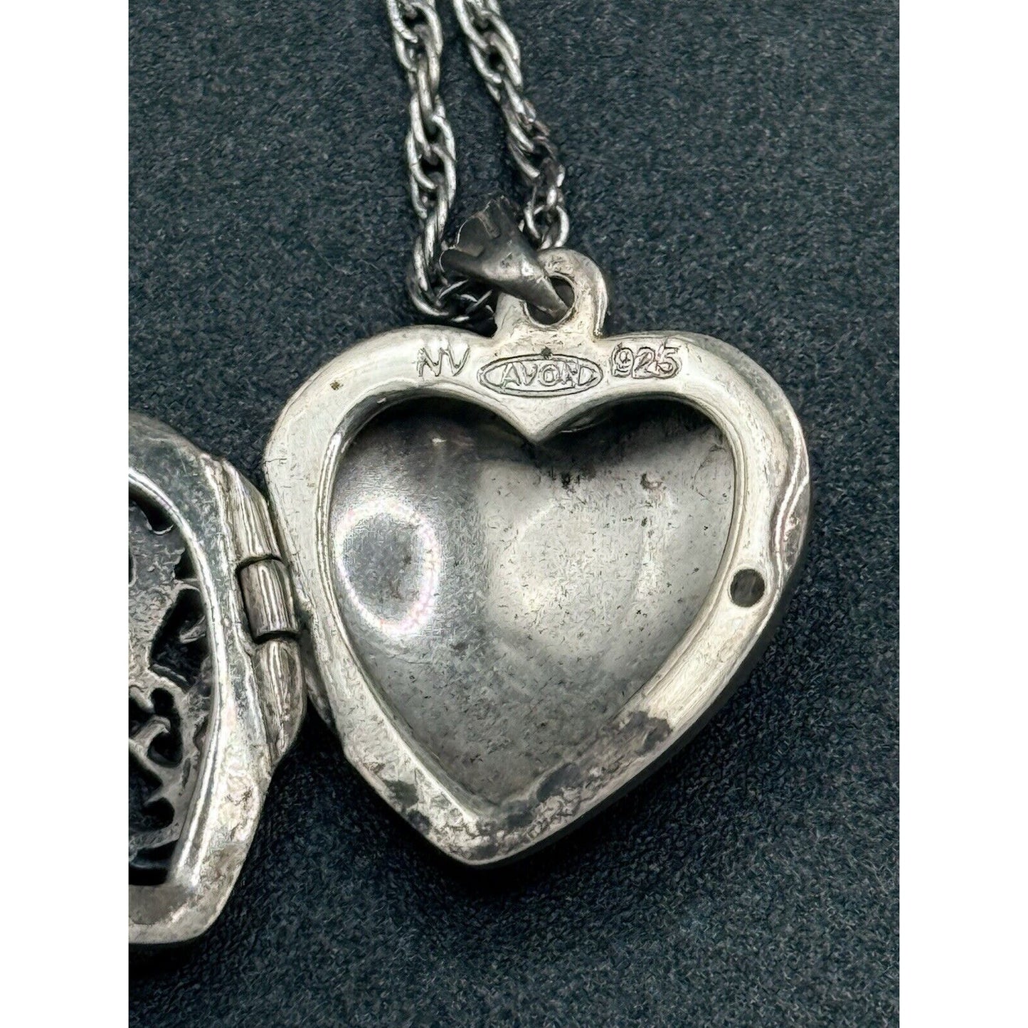 Sterling Silver Scroll Heart Locket 24” Chain M14