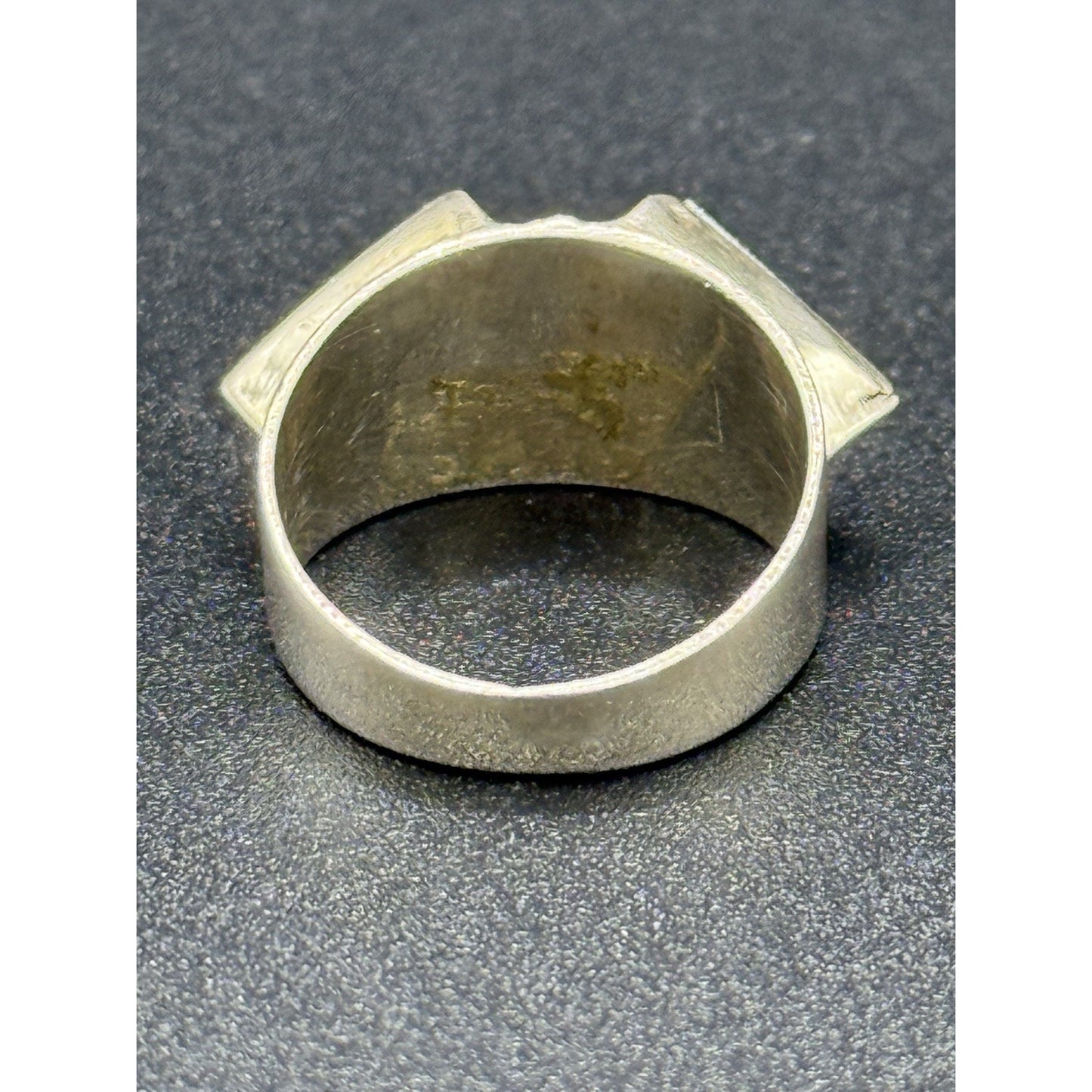 Modernist Sterling Silver Onyx Ring Size 5.00 925 Q2