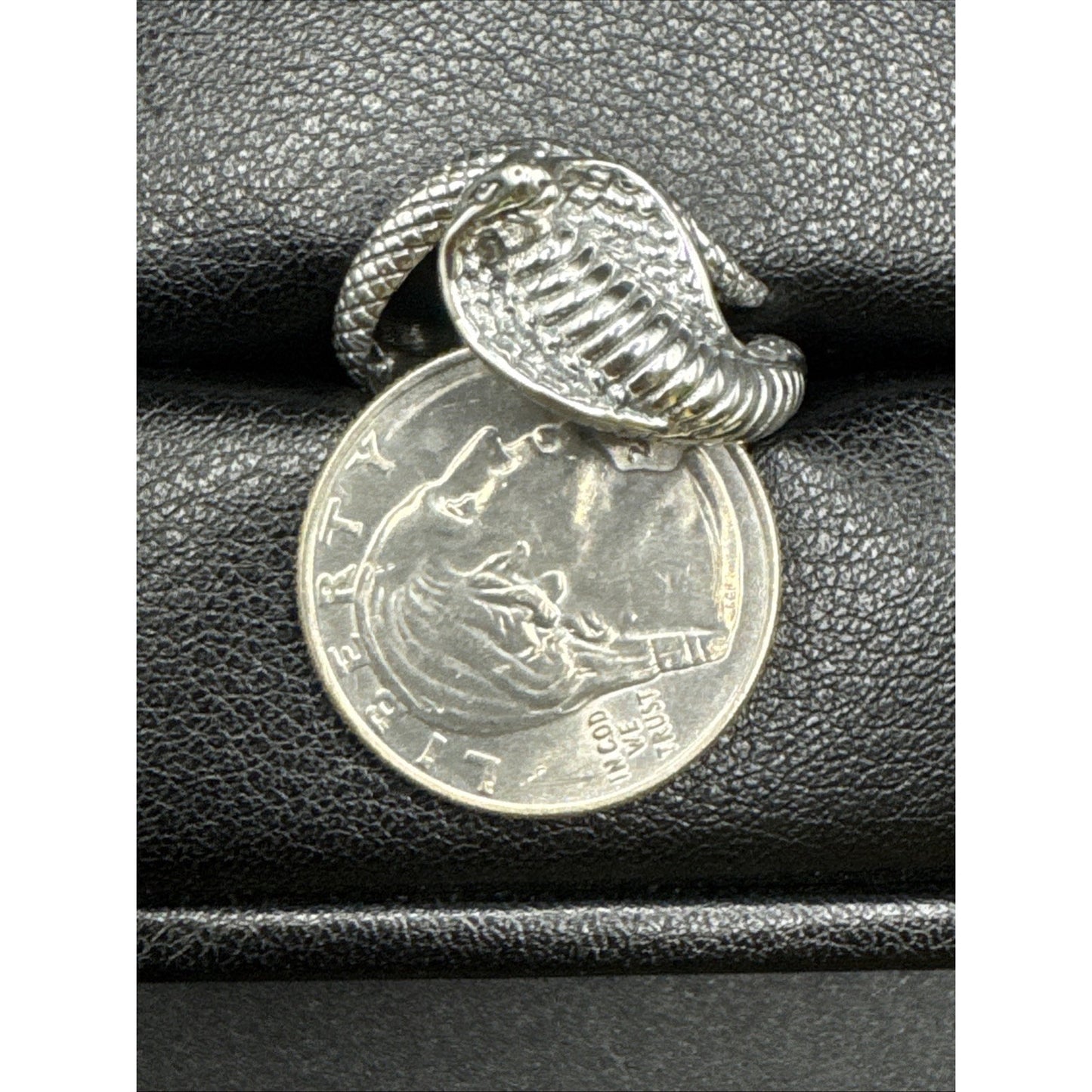 New Condition Sterling Silver King Cobra Ring 925 Size 10