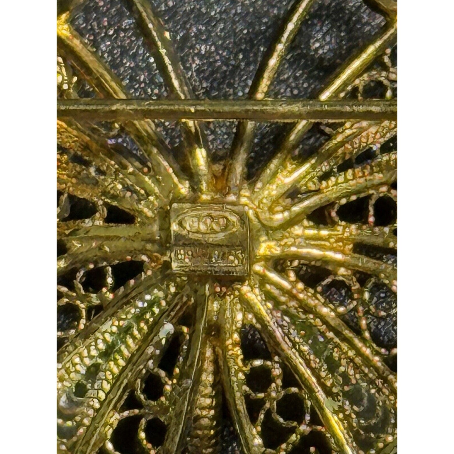 Vintage 800 Gold Silver Enamel Butterfly Brooch Pin M24