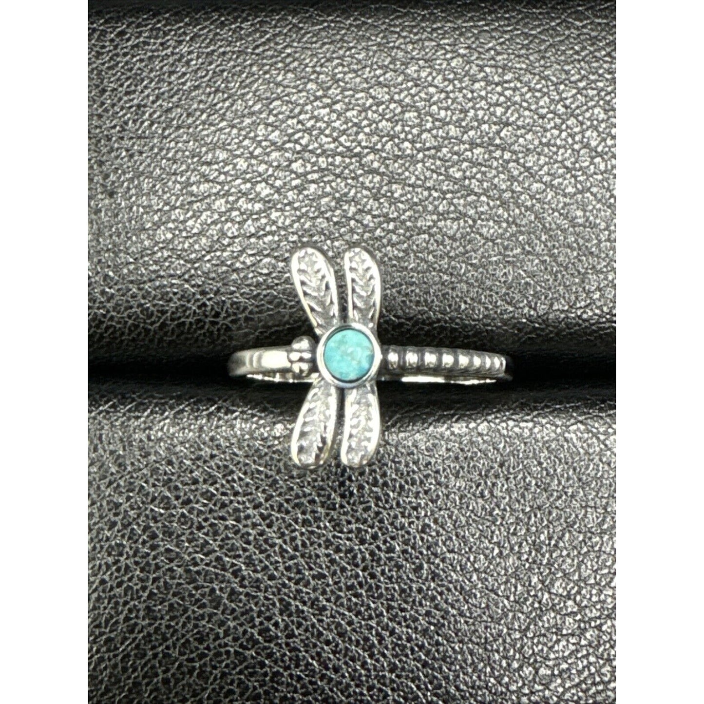 New Condition Sterling Silver Turquoise Dragonfly Ring 925 Size 7