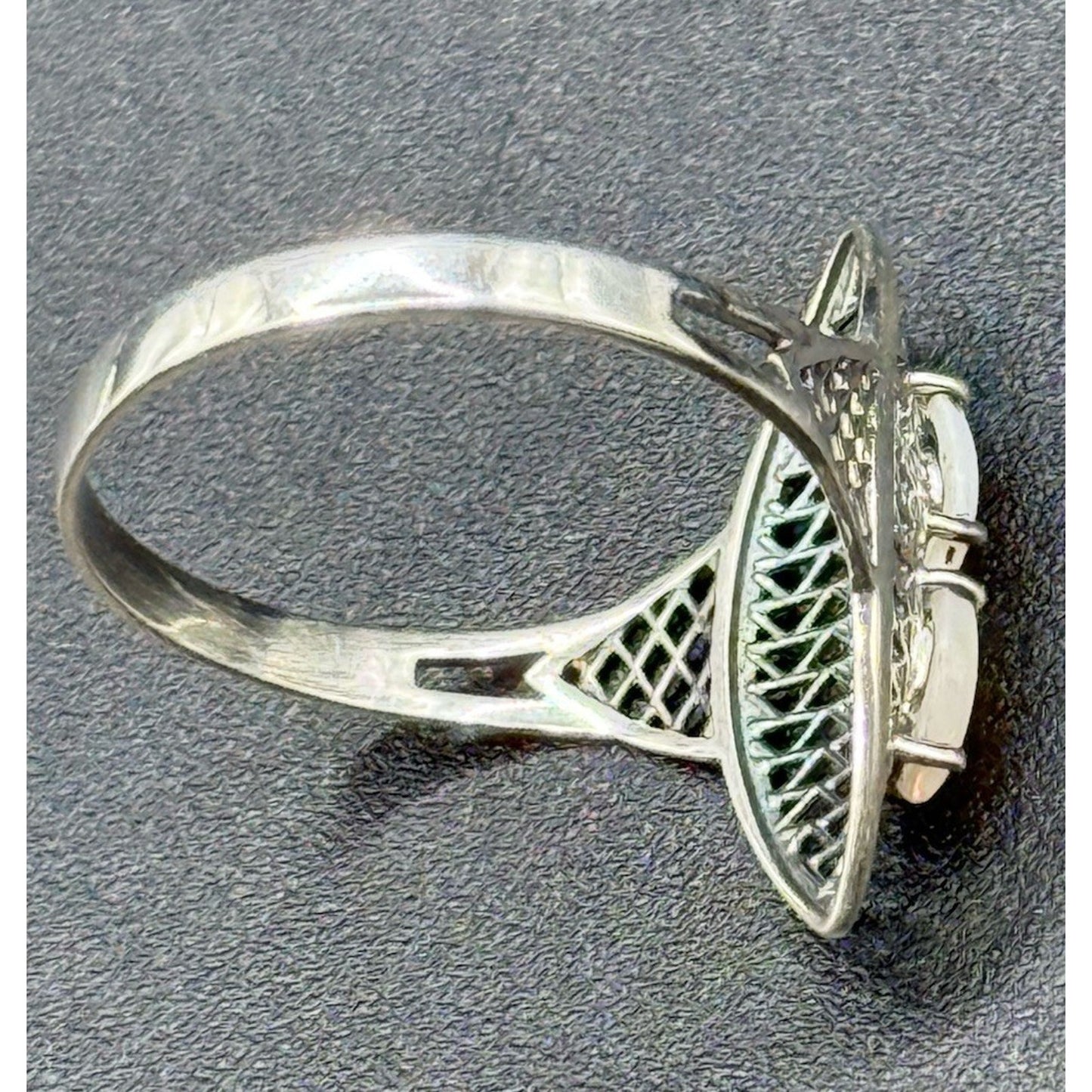 EUC Sterling Silver Genuine Opal Ring Size 9.00 925 P18
