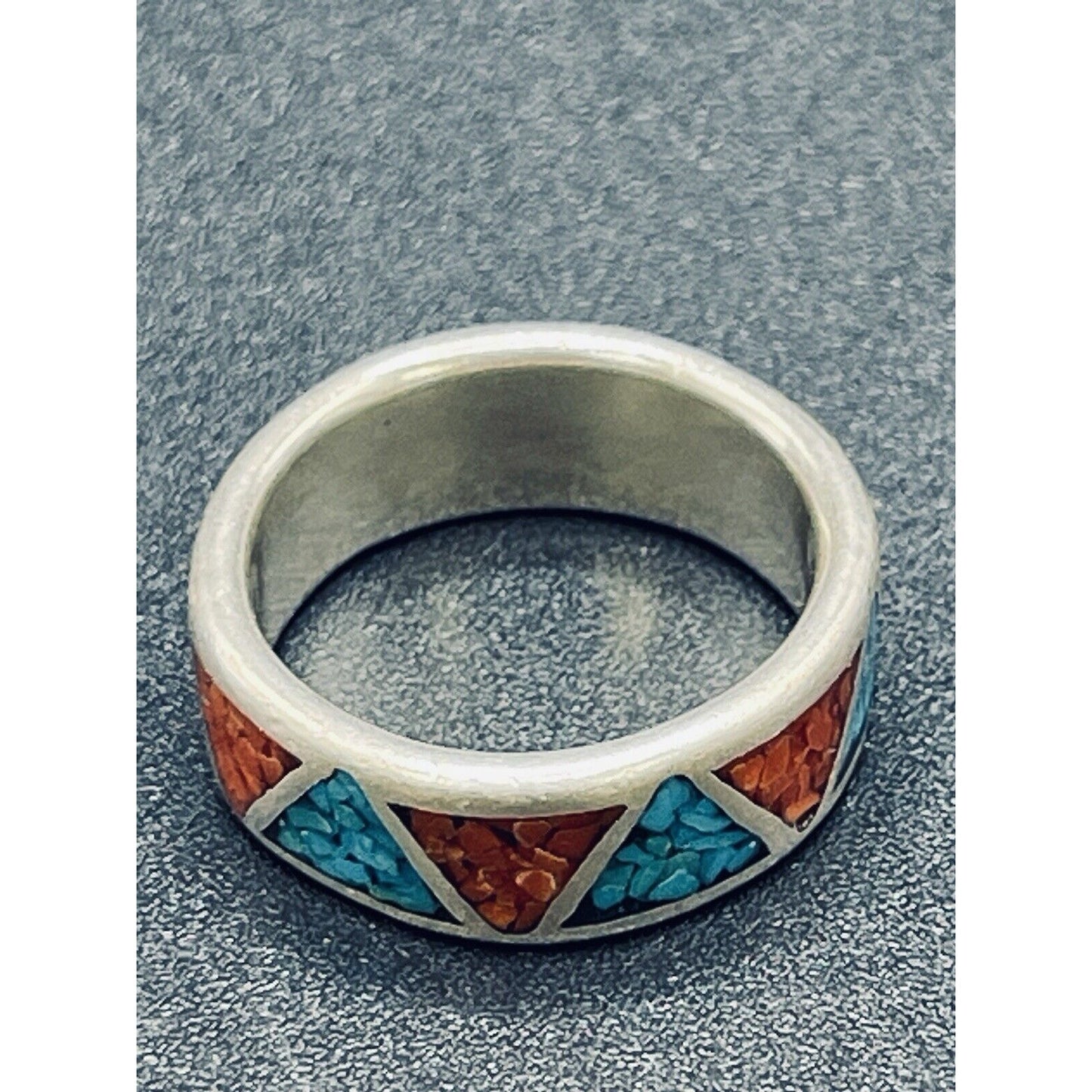Carolyn Pollack Sterling Silver Turquoise Inlay Ring Size 6.00 K13