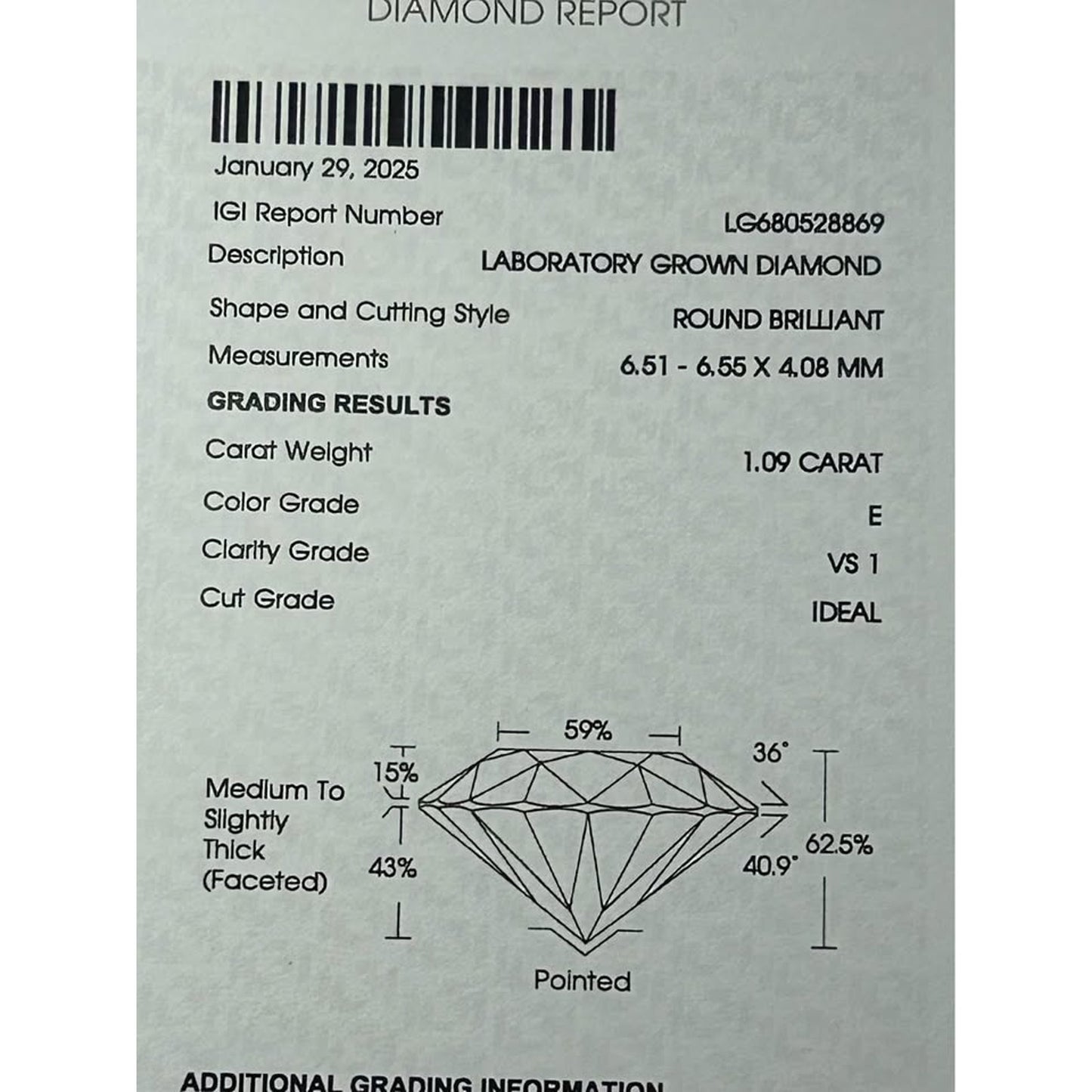 14k White Gold 2.18 Total Weight Round Brilliant Cut Lab Grown Diamond Studs E Color VS1 Clarity